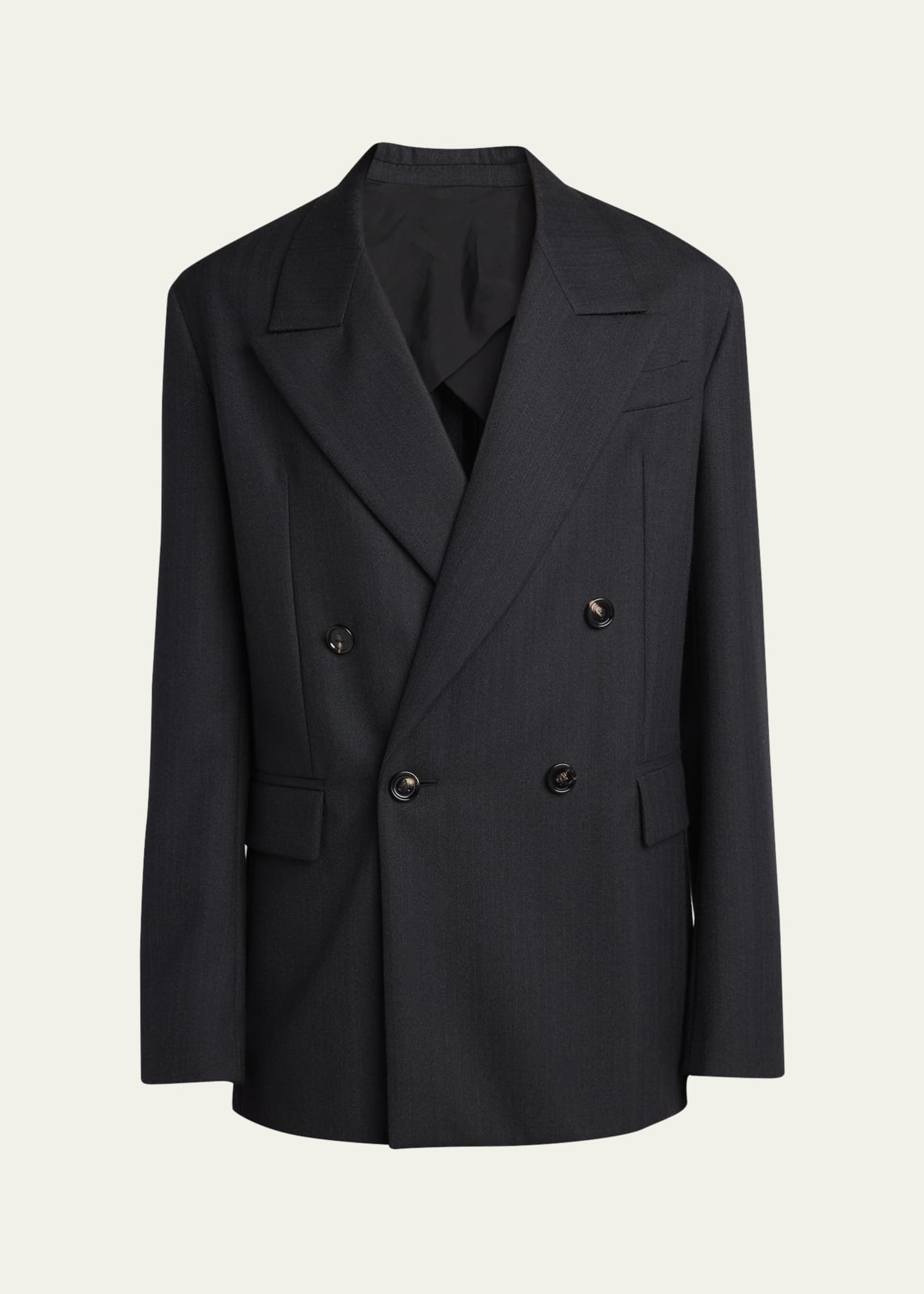 Bottega Veneta Men's Subtle Stripe Double-Breasted Sport Coat Image 1 of 5
