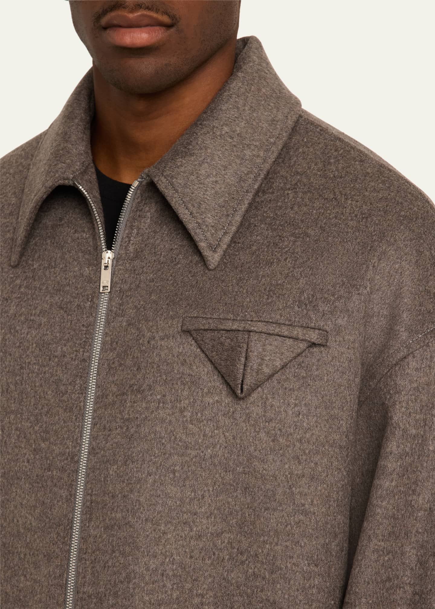 Bottega Veneta Men's Melange Wool-Cashmere Blouson Jacket Image 5 of 5