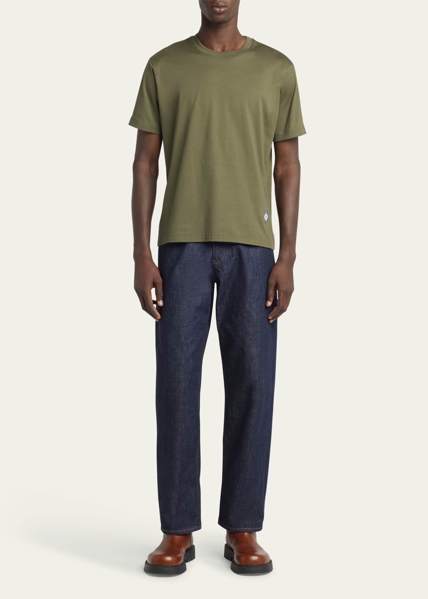 Bottega Veneta Men's Jersey Fish Embroidered T-Shirt Image 2 of 5