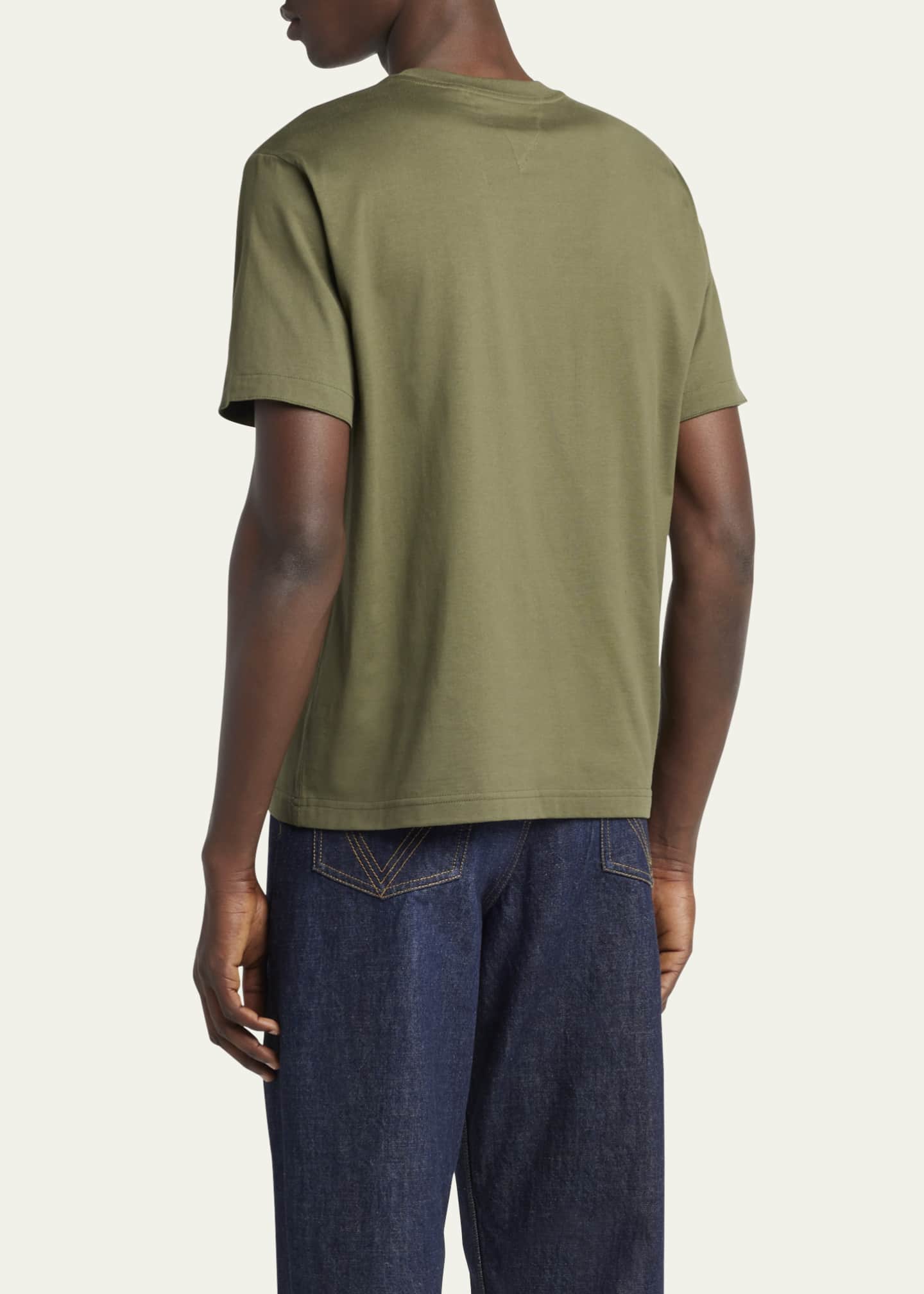 Bottega Veneta Men's Jersey Fish Embroidered T-Shirt Image 3 of 5