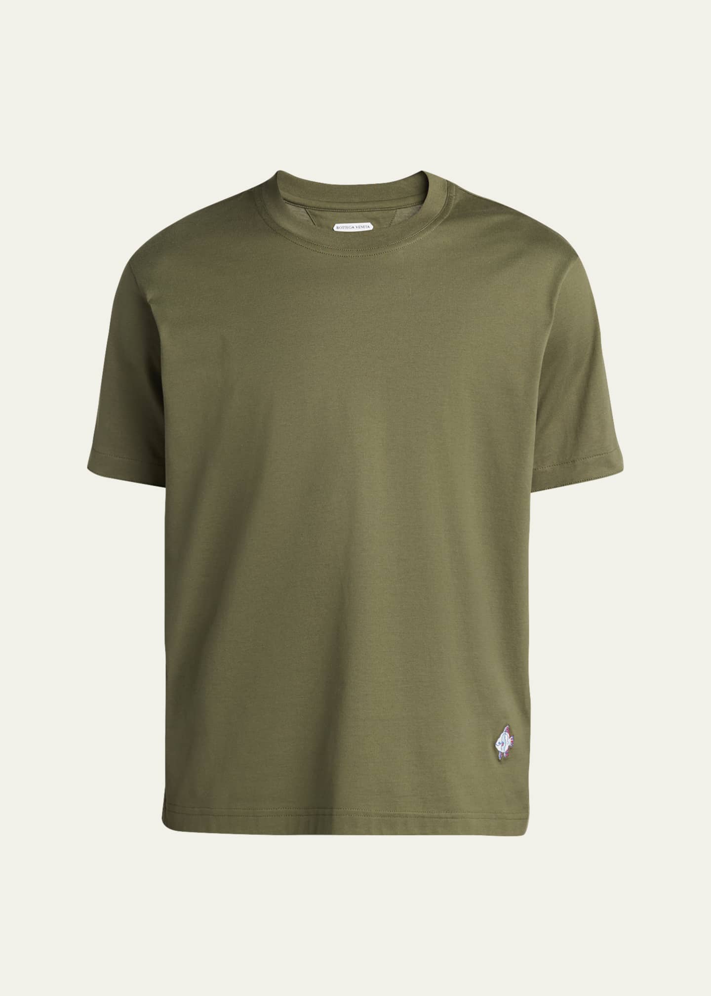 Bottega Veneta Men's Jersey Fish Embroidered T-Shirt Image 1 of 5
