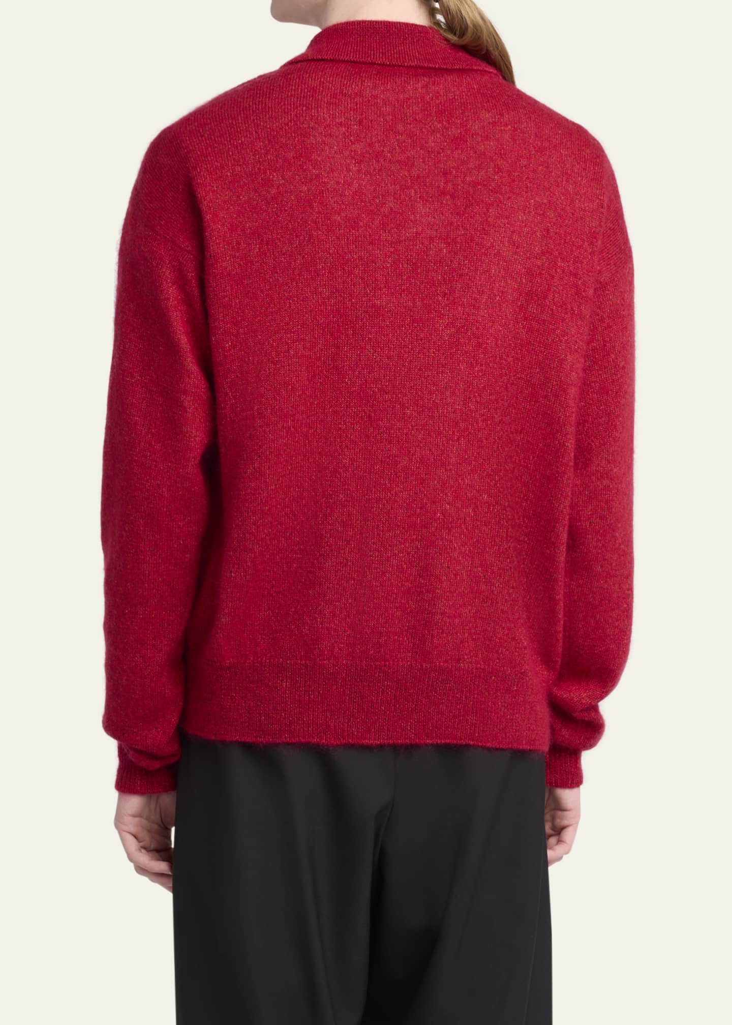 THE ROW Men's Gere Lofty Melange Polo Shirt Image 3 of 5