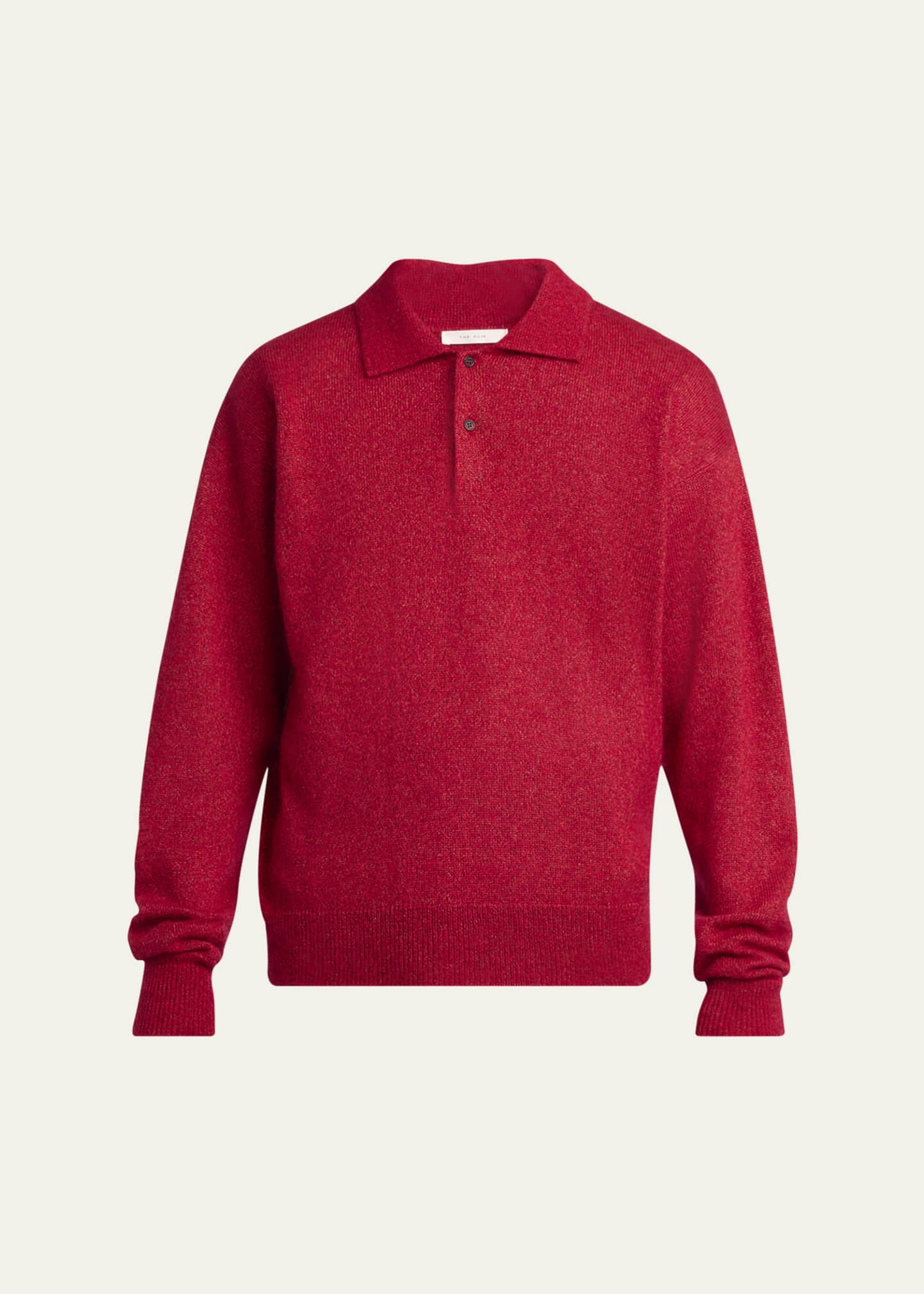 THE ROW Men's Gere Lofty Melange Polo Shirt Image 1 of 5