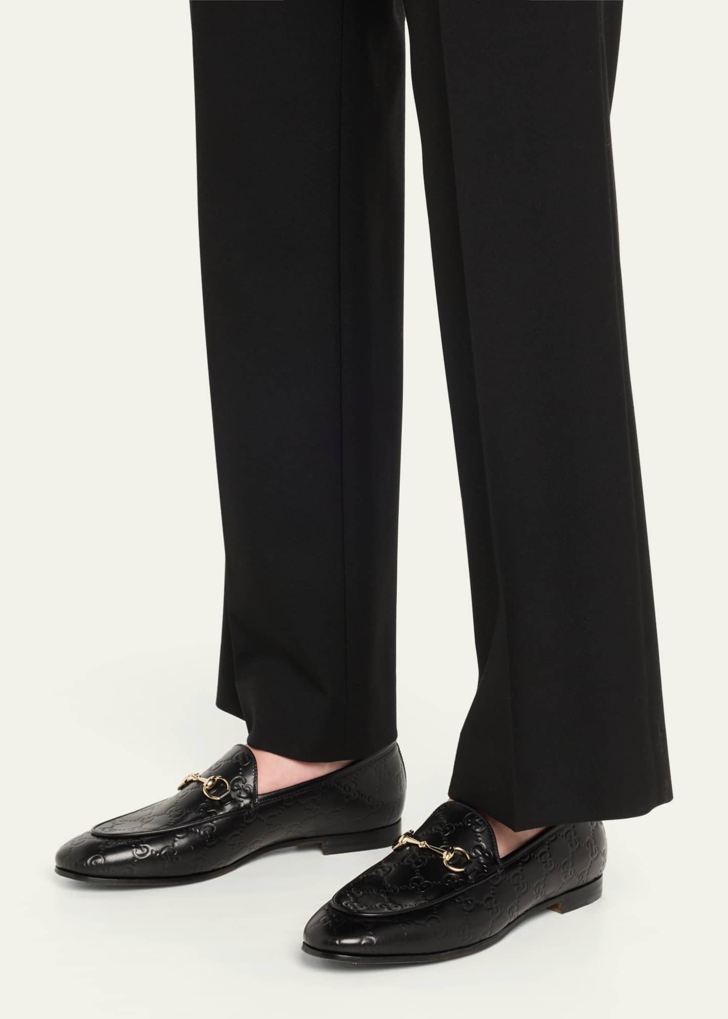 Gucci Jordaan GG Leather Bit Loafers Image 2 of 6