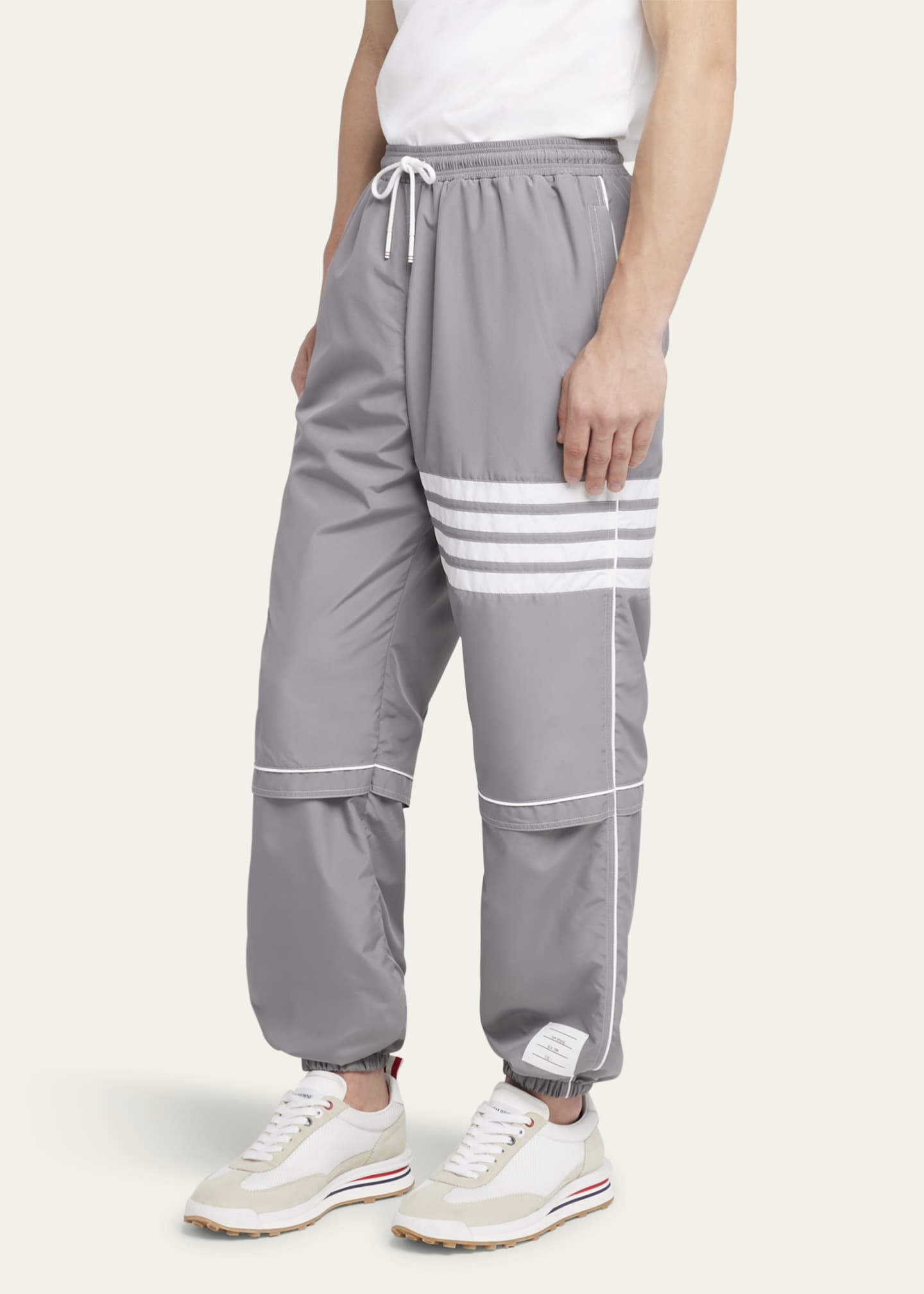 【送料&関税込】Thom Browne White Relaxed Pants With 4bar Rw Classic Loopback 4-Bar Sweatpants | Thom Browne