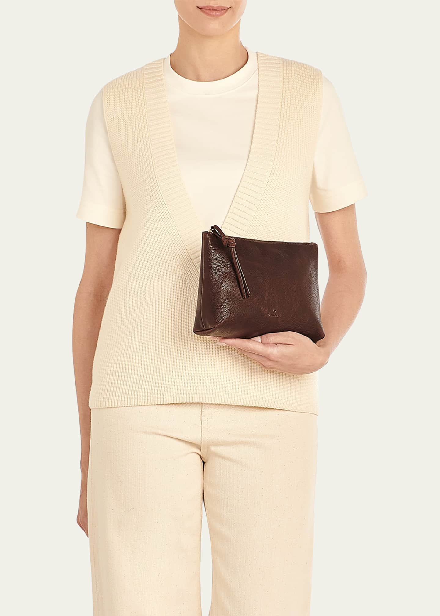 Il Bisonte Snodo Zip Leather Clutch Bag Image 2 of 4