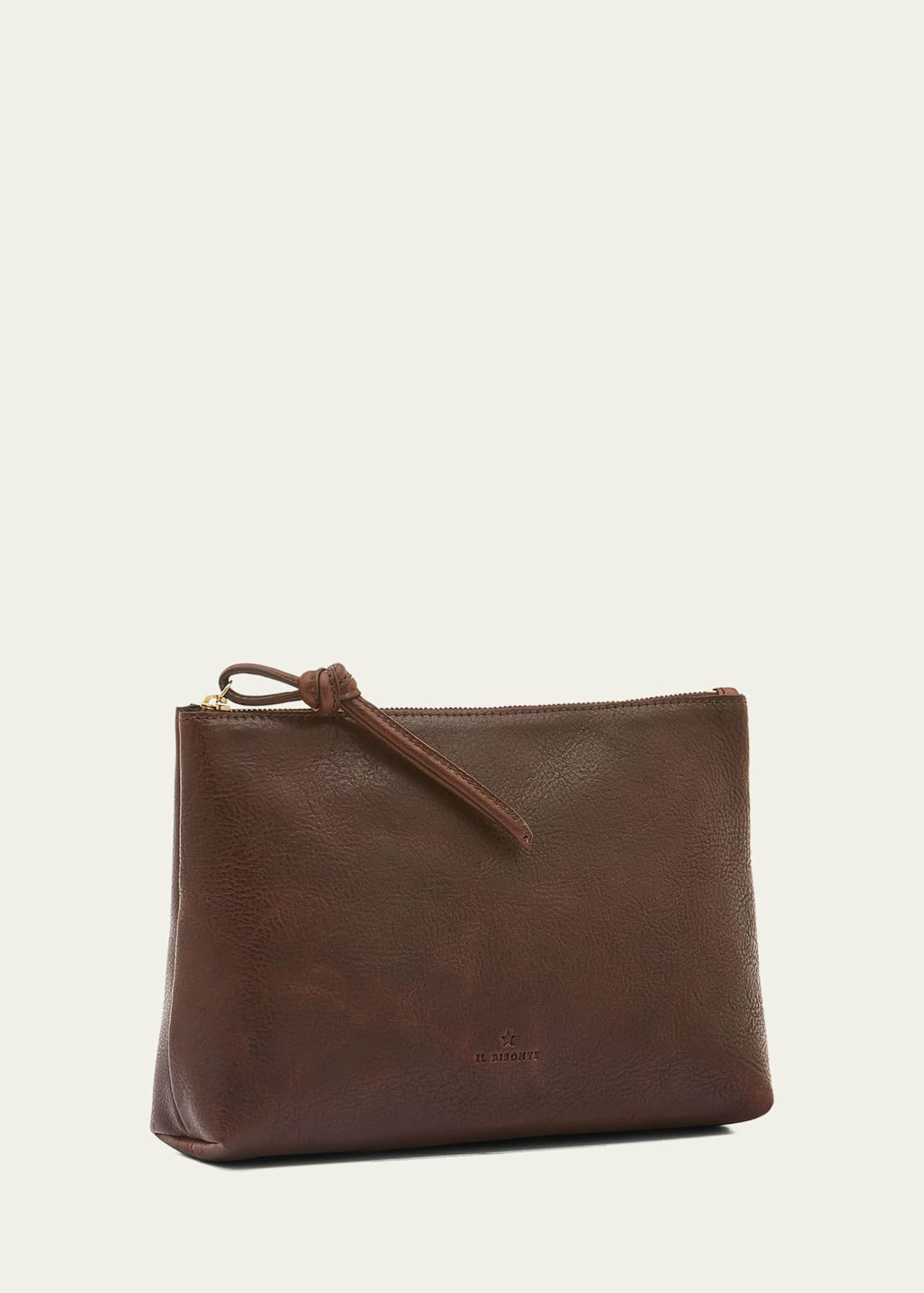 Il Bisonte Snodo Zip Leather Clutch Bag Image 4 of 4