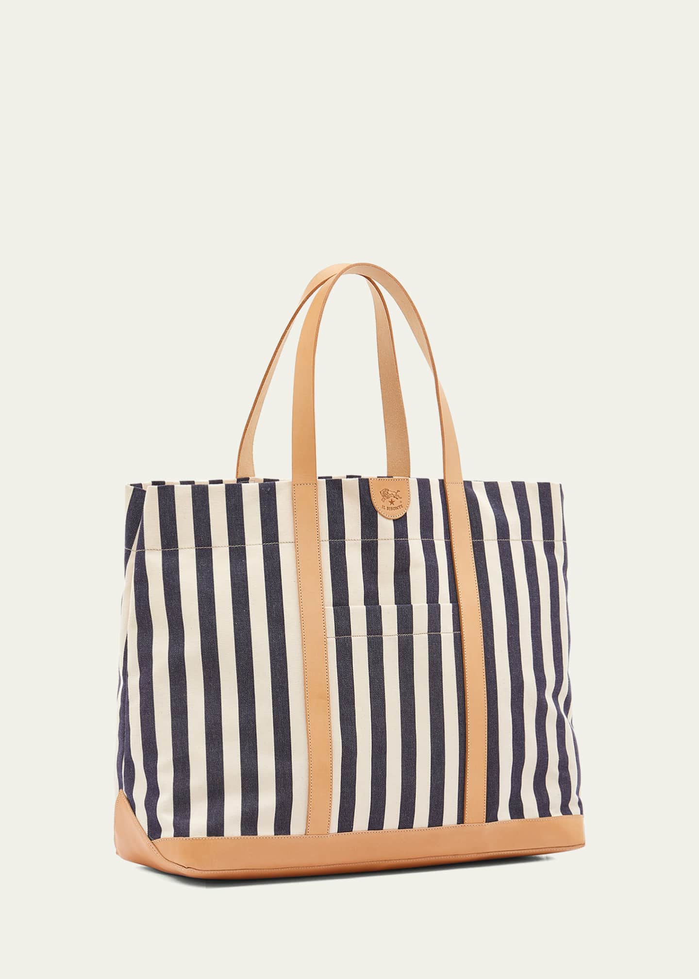 Il Bisonte Caramella Large Canvas Shopper Tote Bag Image 3 of 5