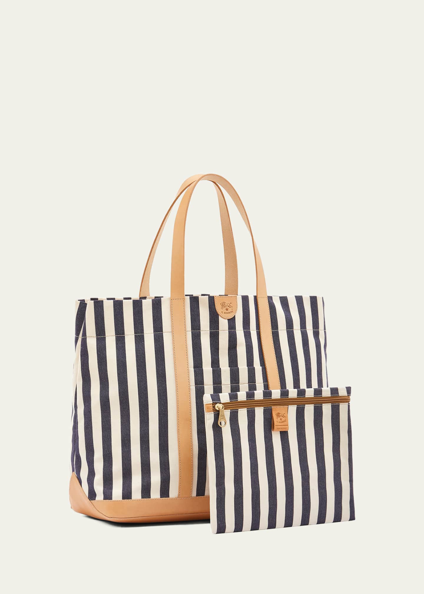 Il Bisonte Caramella Large Canvas Shopper Tote Bag Image 5 of 5
