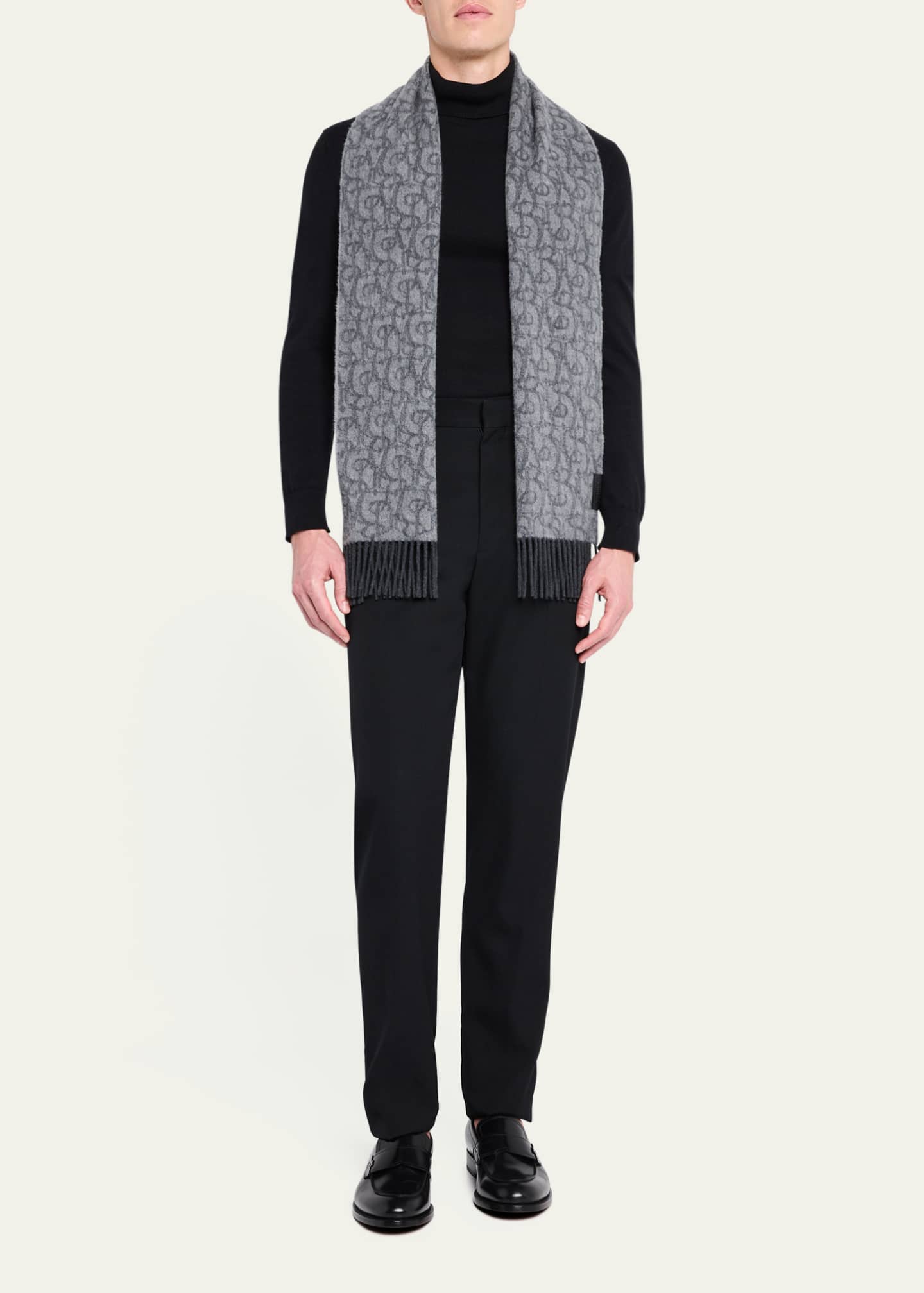 Burberry Men's B Charm Cashmere Scarf Image 2 of 4