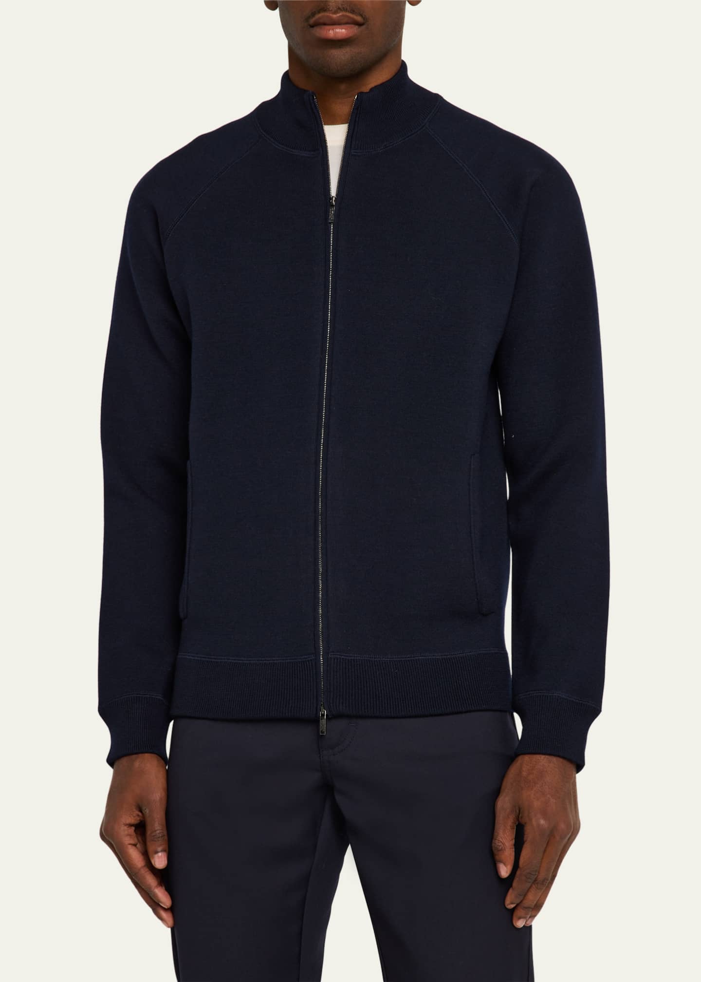 Baldassari Men's Wool Double-Face Full-Zip Sweater Image 4 of 5