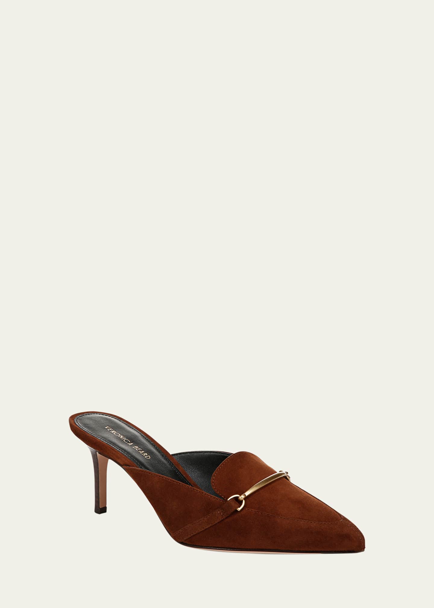 Veronica Beard Leslie Heeled Suede Mules Image 2 of 5