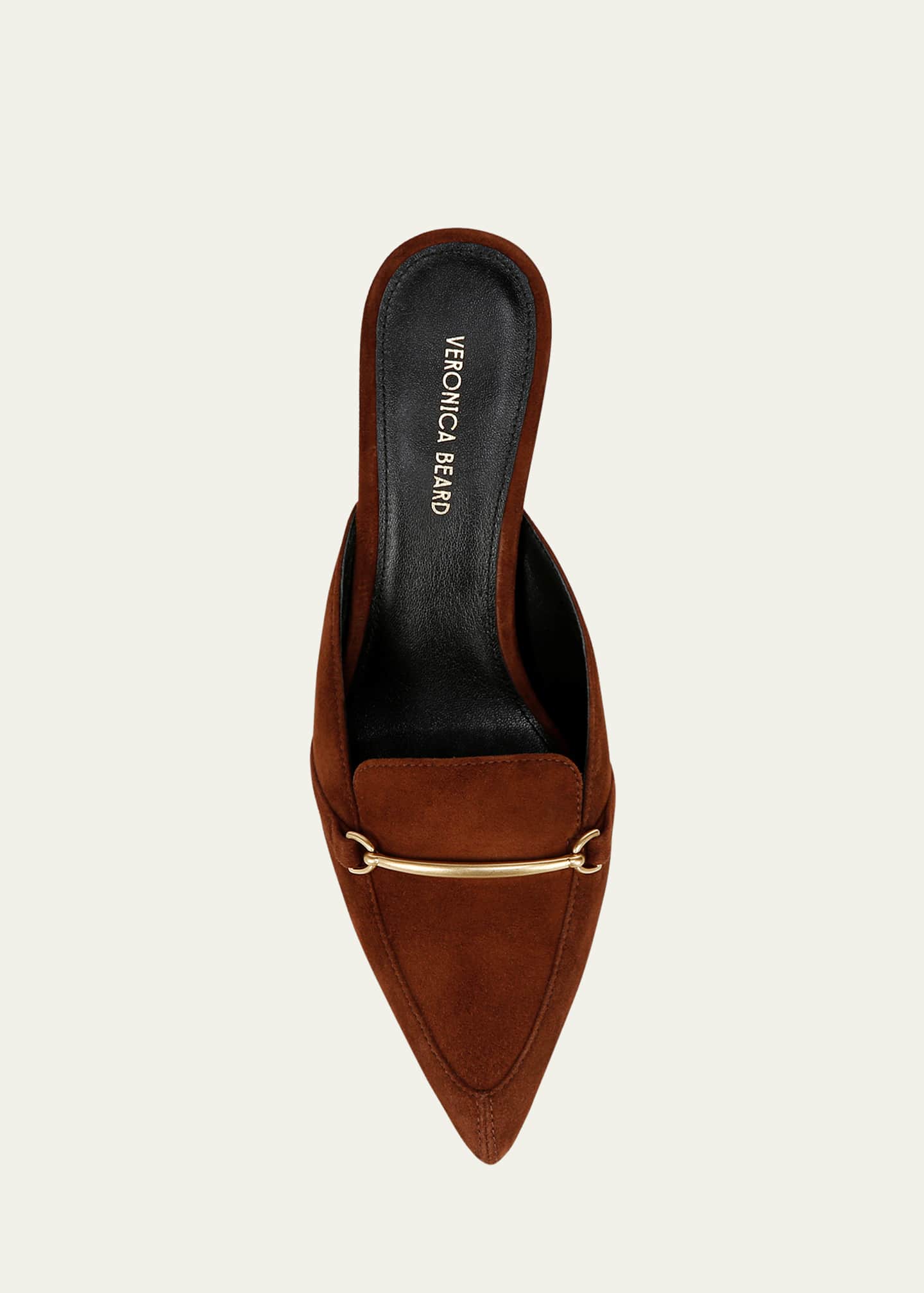 Veronica Beard Leslie Heeled Suede Mules Image 5 of 5