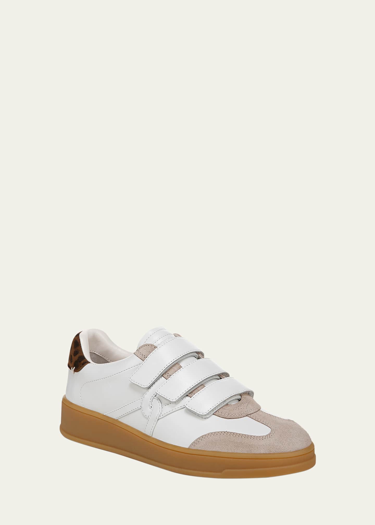 Veronica Beard Reagan Mixed Leather Triple-Grip Sneakers Image 2 of 5