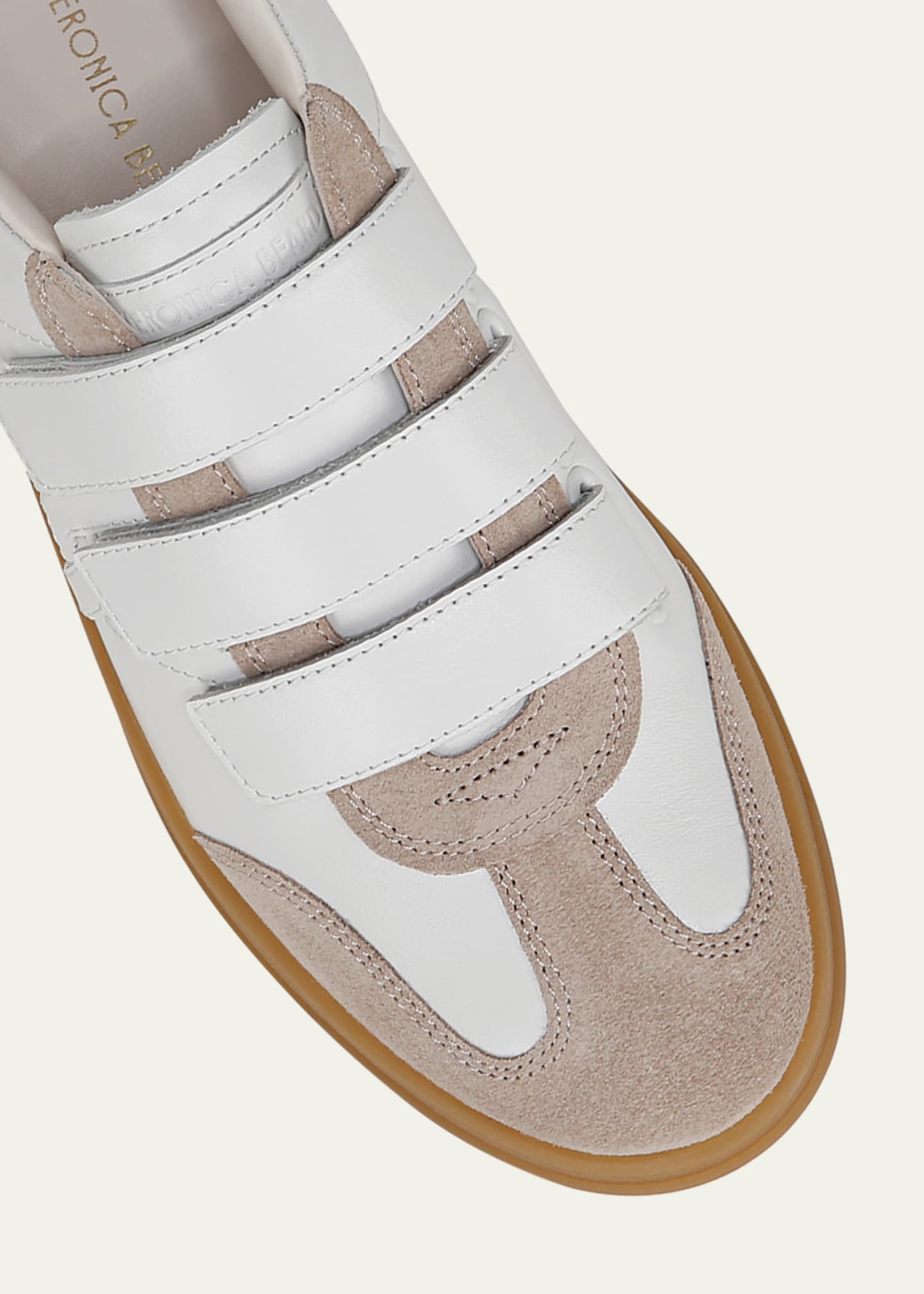 Veronica Beard Reagan Mixed Leather Triple-Grip Sneakers Image 4 of 5
