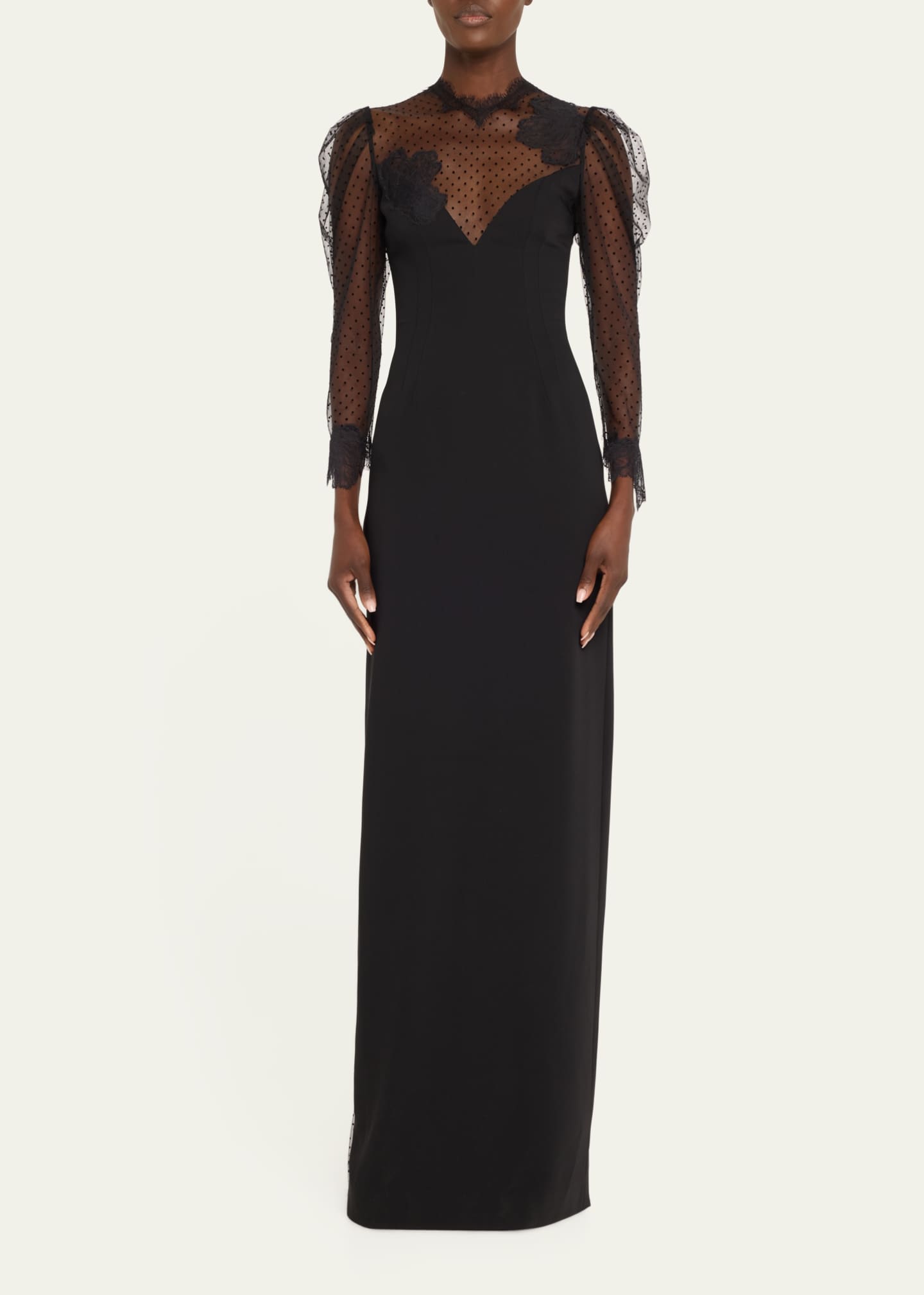 Atelier Prabal Gurung Kristina Swiss Dot Column Gown Image 2 of 5