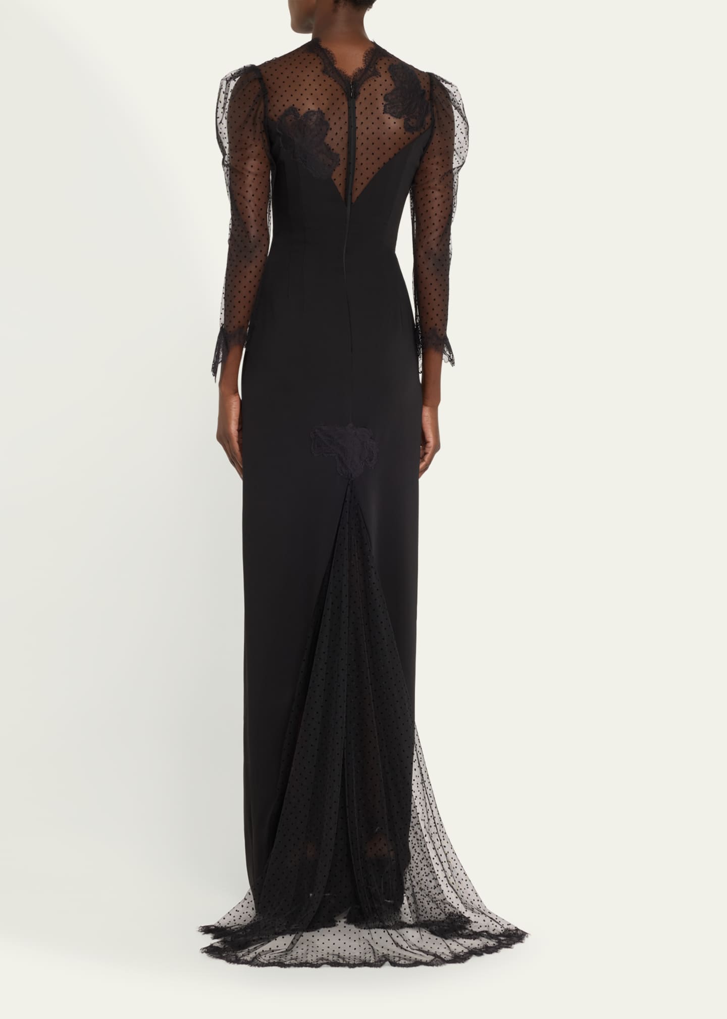 Atelier Prabal Gurung Kristina Swiss Dot Column Gown Image 3 of 5