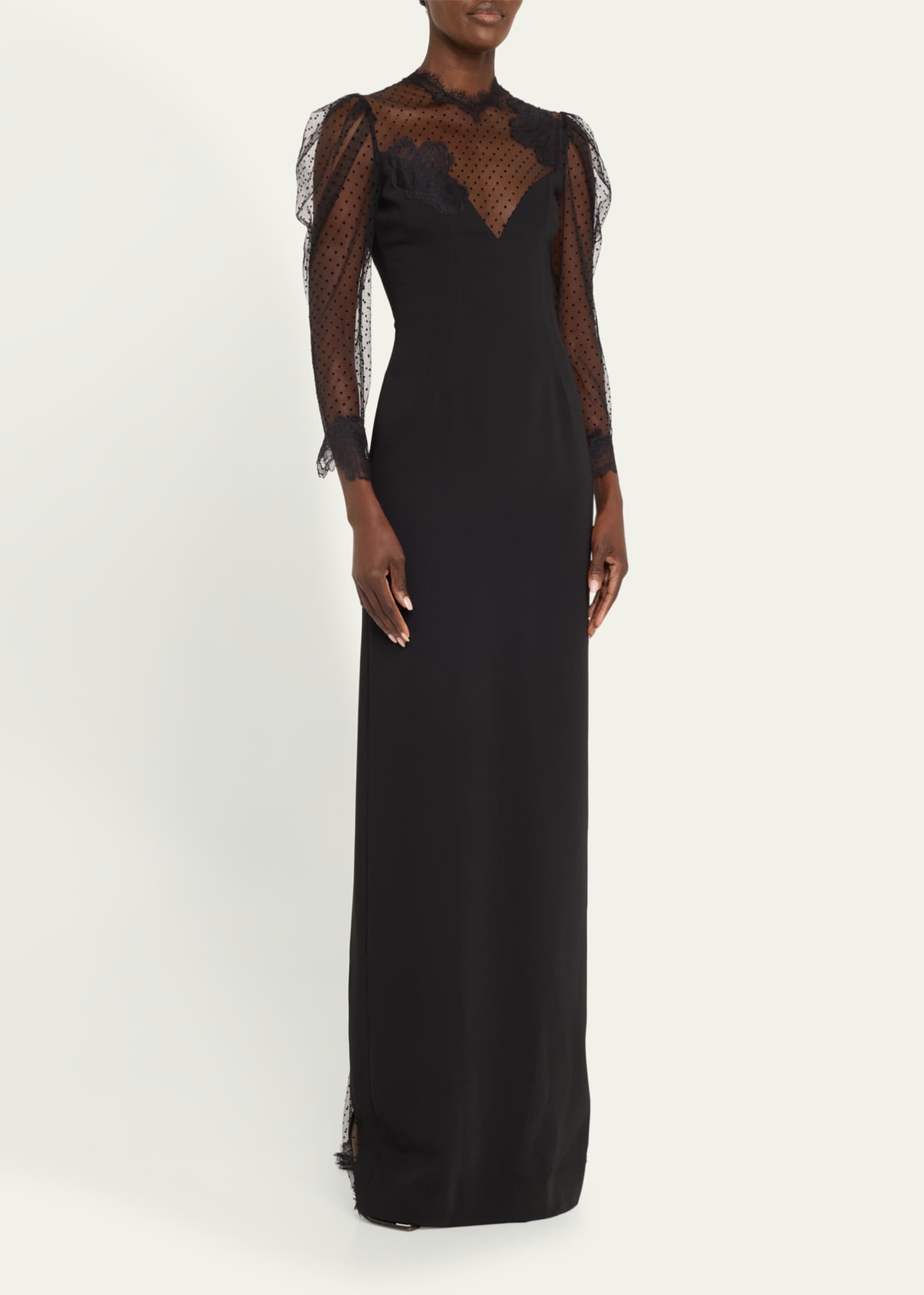 Atelier Prabal Gurung Kristina Swiss Dot Column Gown Image 4 of 5