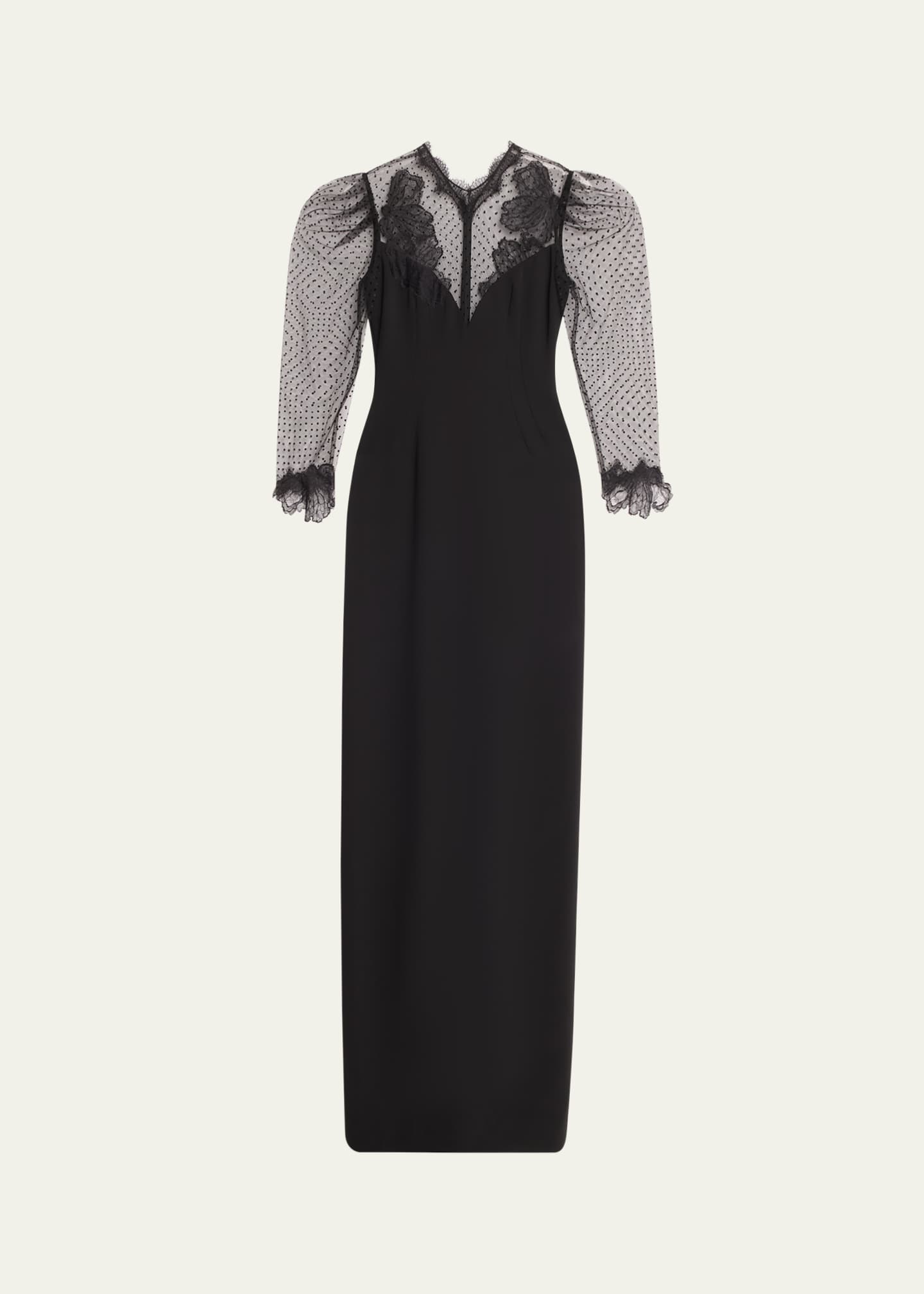 Atelier Prabal Gurung Kristina Swiss Dot Column Gown Image 1 of 5