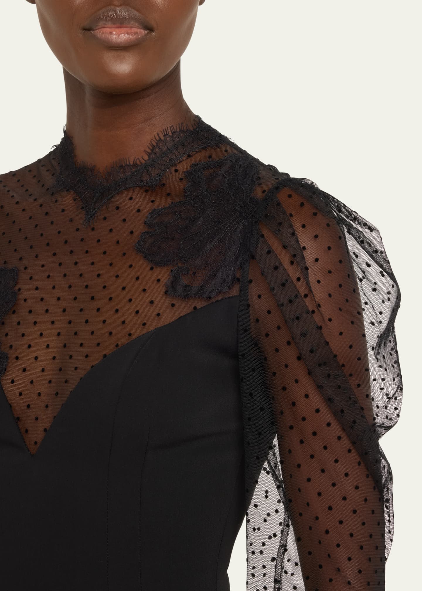 Atelier Prabal Gurung Kristina Swiss Dot Column Gown Image 5 of 5