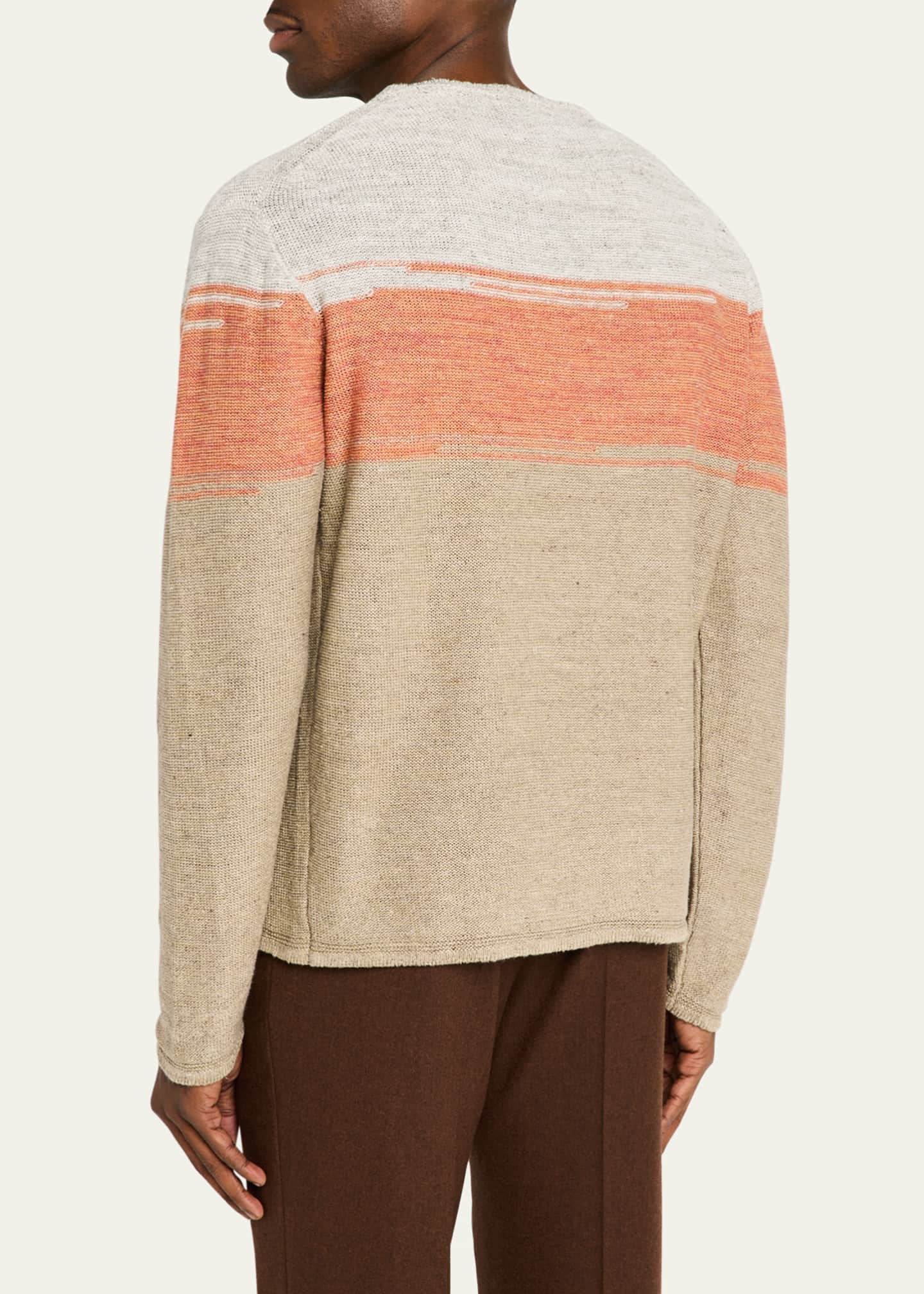 Inis Meain Men's Washed Linen Ombre Tunic Sweater - Bergdorf Goodman