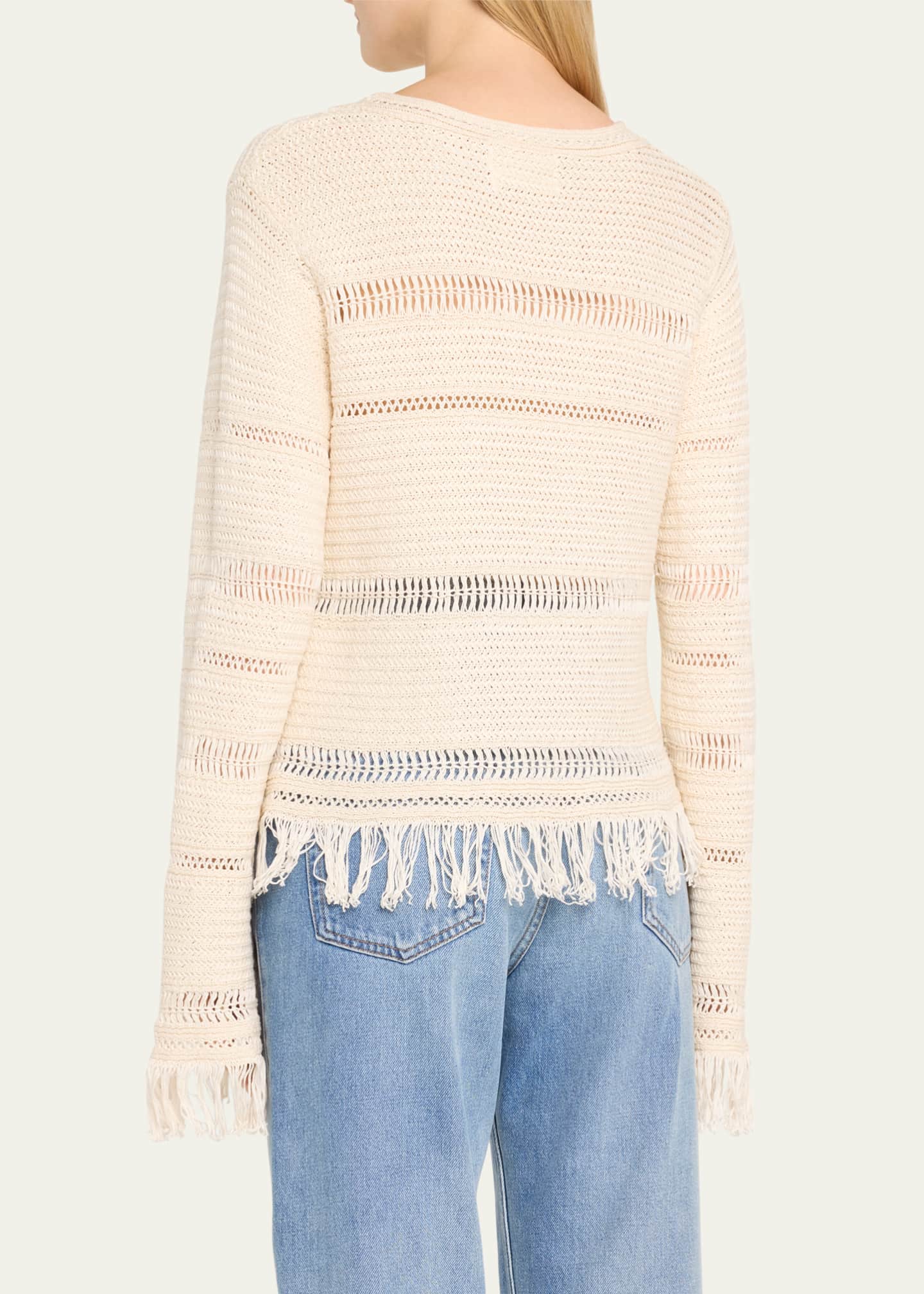 Etoile Isabel Marant Azilis Crewneck Fringe Sweater Image 3 of 5