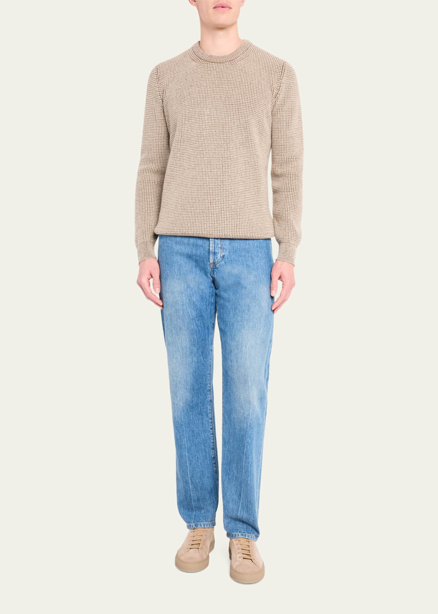 Bergdorf Goodman Men's Cashmere Novelty Knit Crewneck Sweater Image 2 of 5