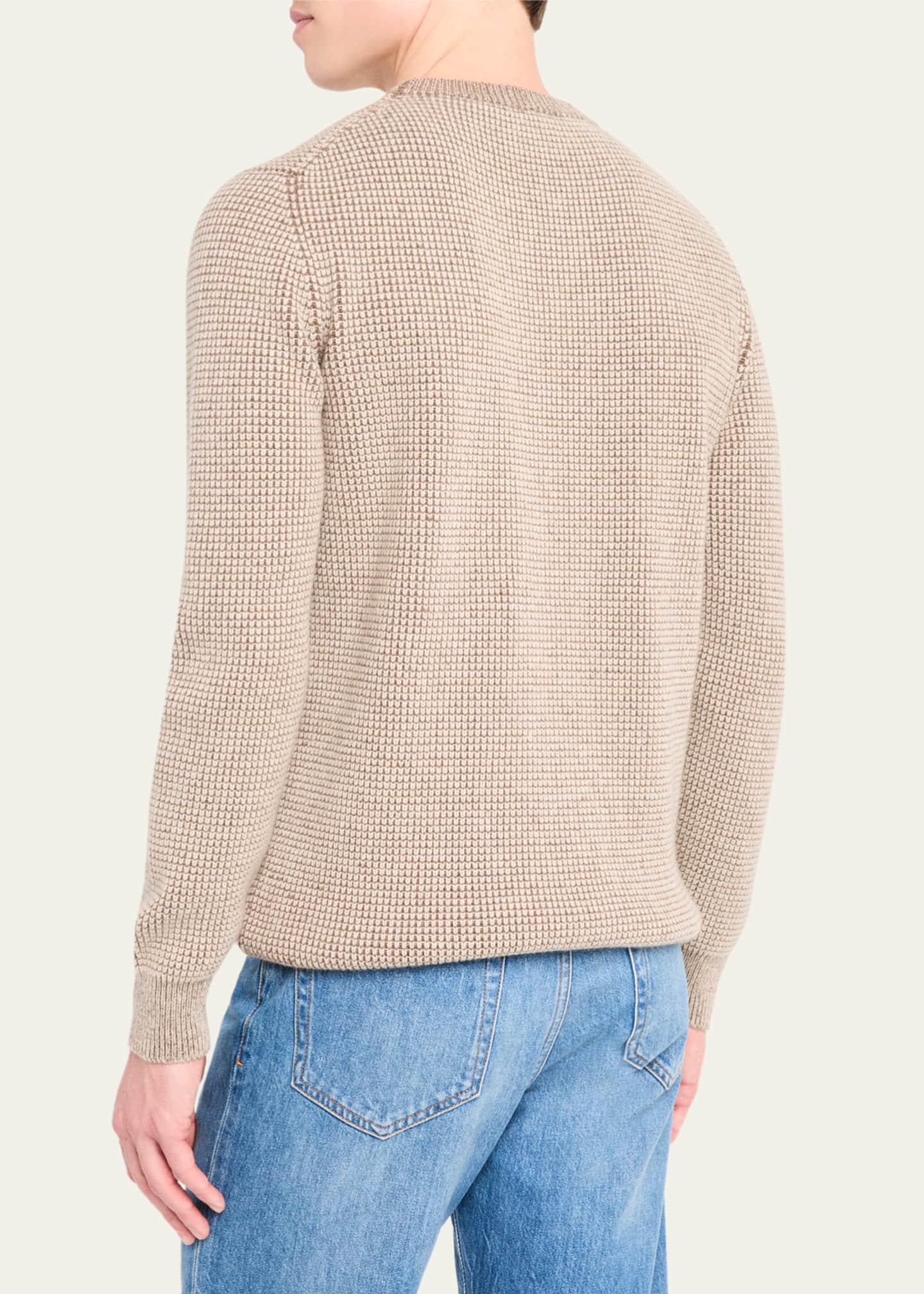Bergdorf Goodman Men's Cashmere Novelty Knit Crewneck Sweater Image 3 of 5