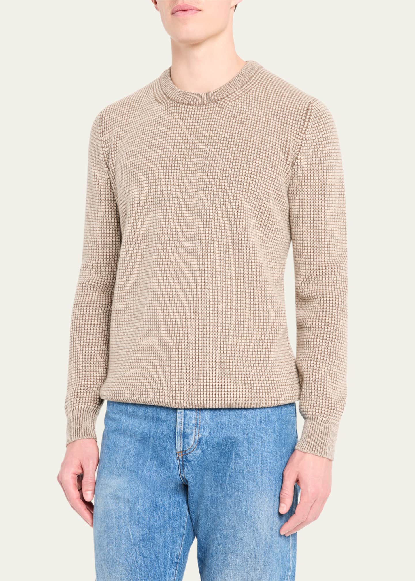 Bergdorf Goodman Men's Cashmere Novelty Knit Crewneck Sweater Image 4 of 5