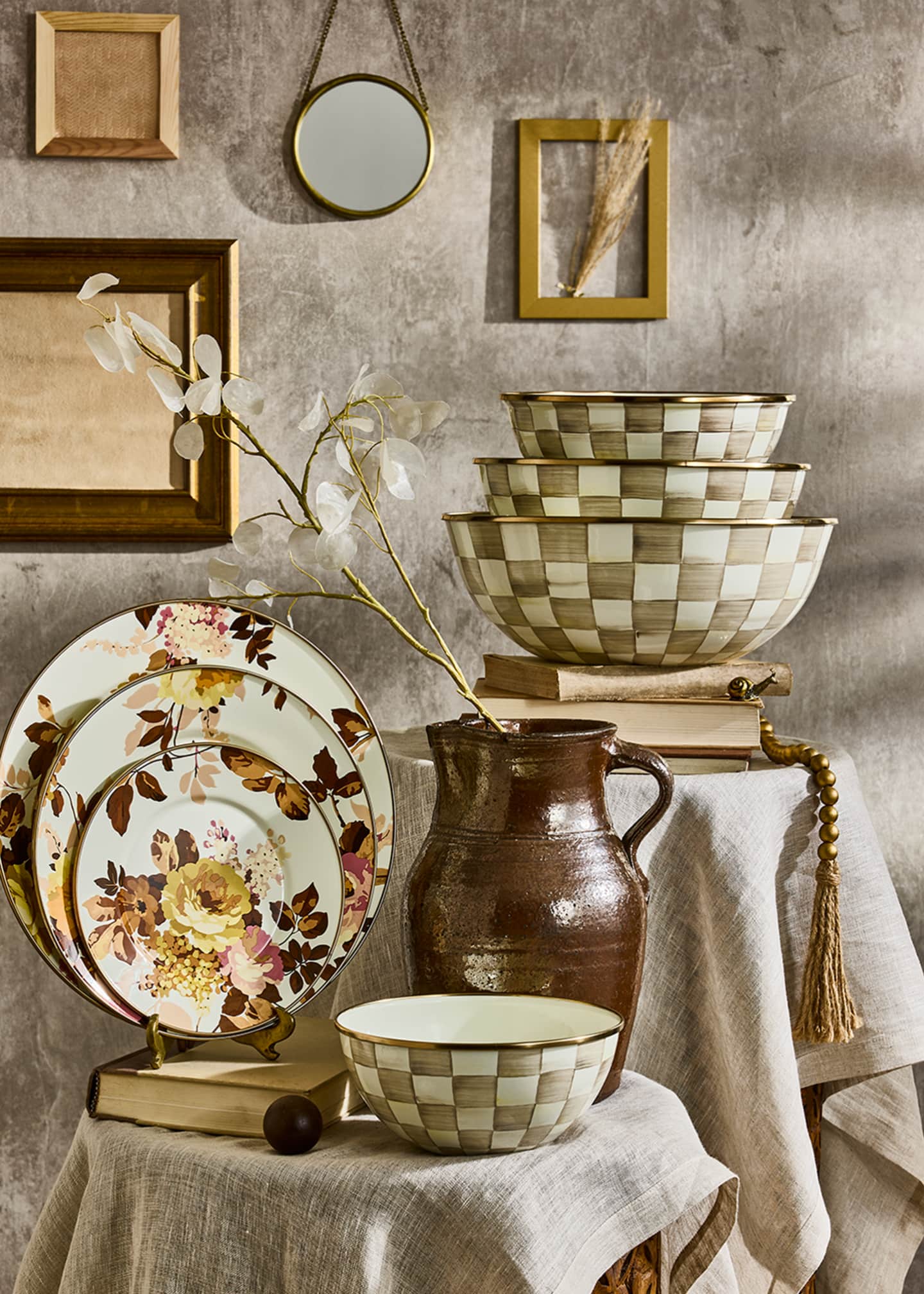 MacKenzie-Childs Mocha Check Small Everyday Bowl - Bergdorf Goodman