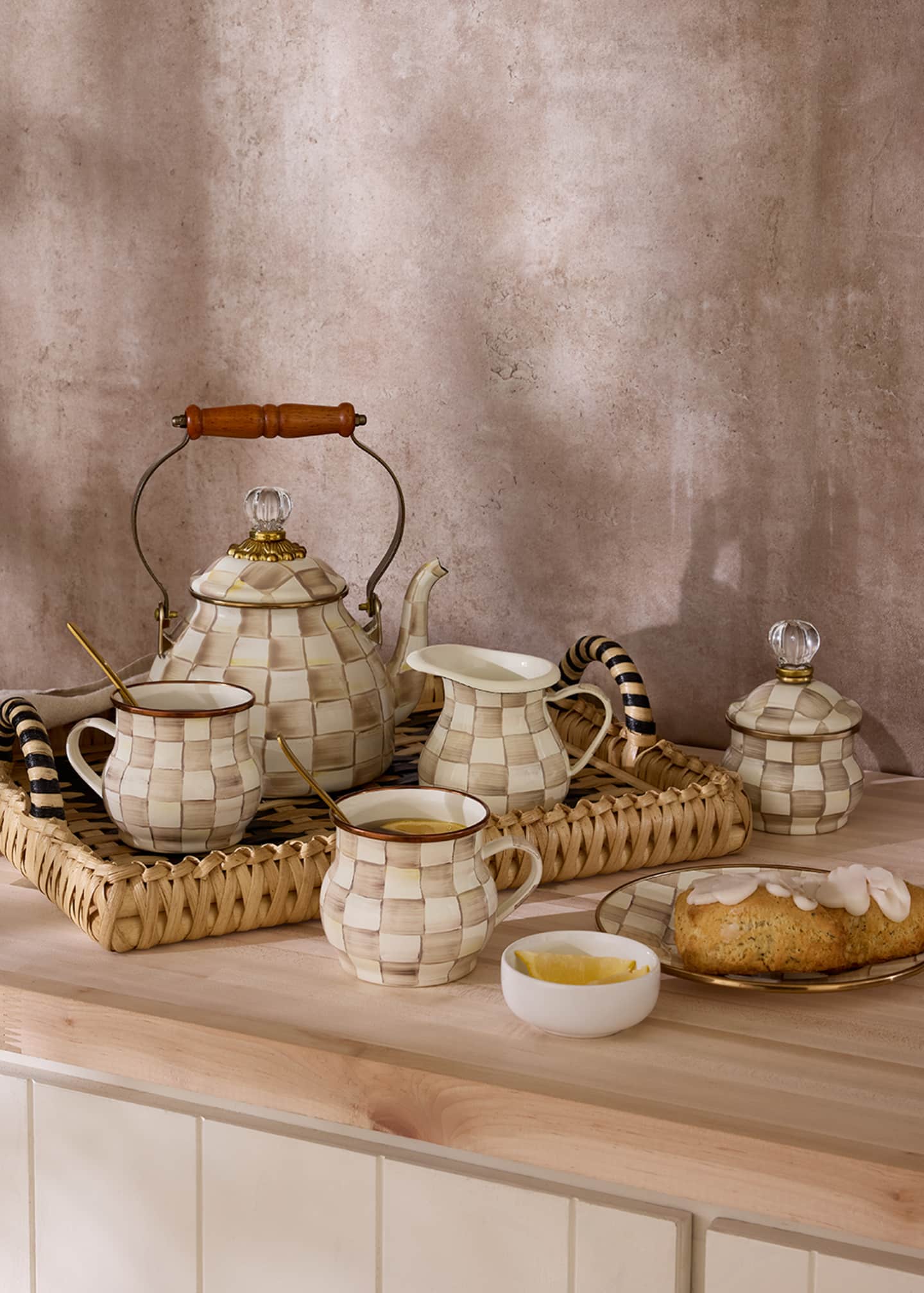 MacKenzie-Childs Mocha Check Salad Plate - Bergdorf Goodman