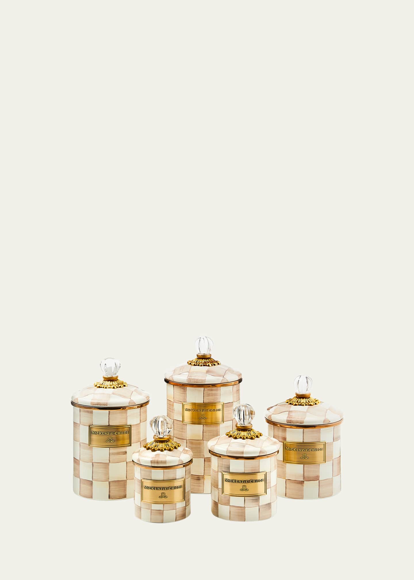 MacKenzie-Childs Mocha Check Medium Canister Image 2 of 3