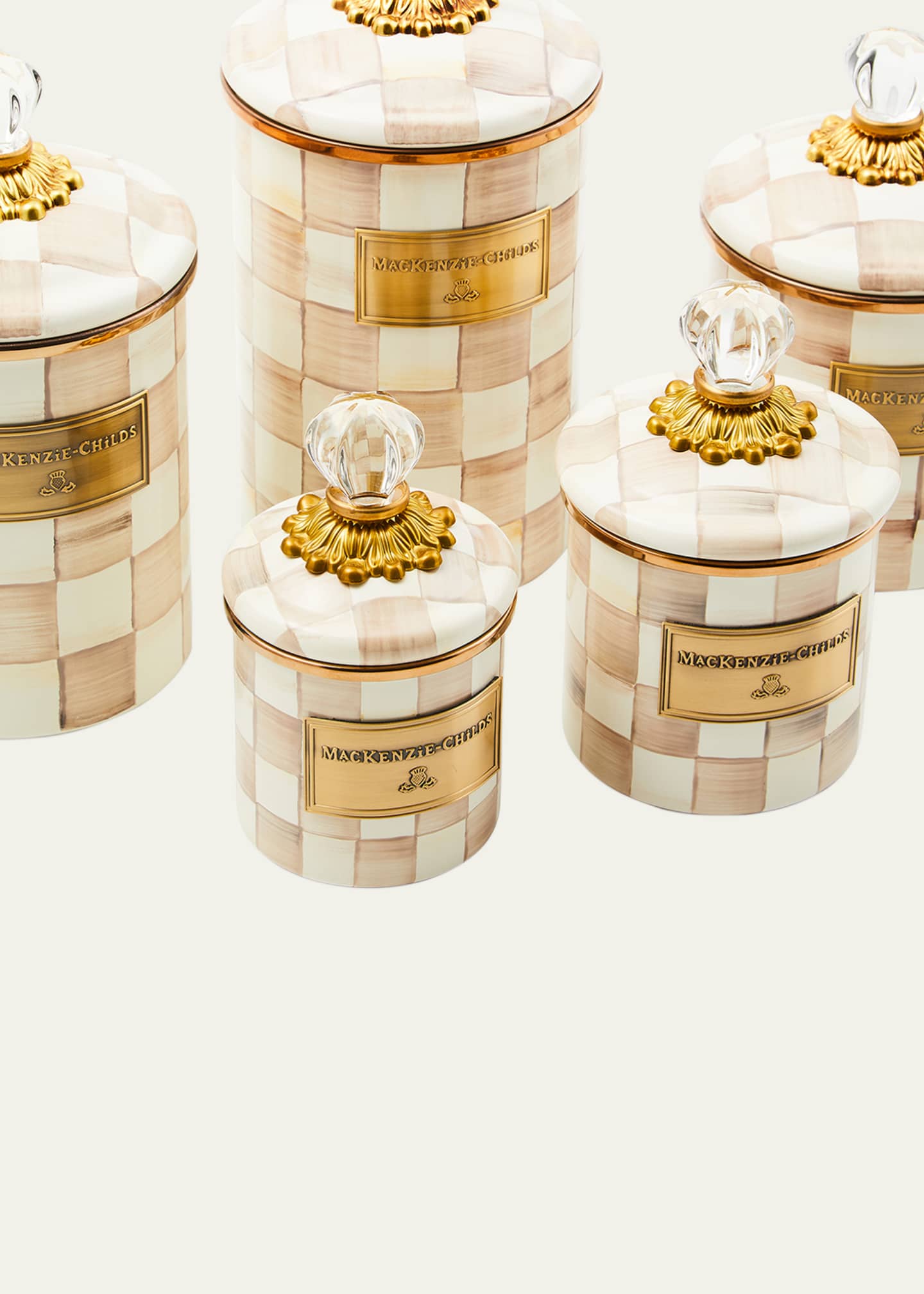 MacKenzie-Childs Mocha Check Medium Canister Image 3 of 3