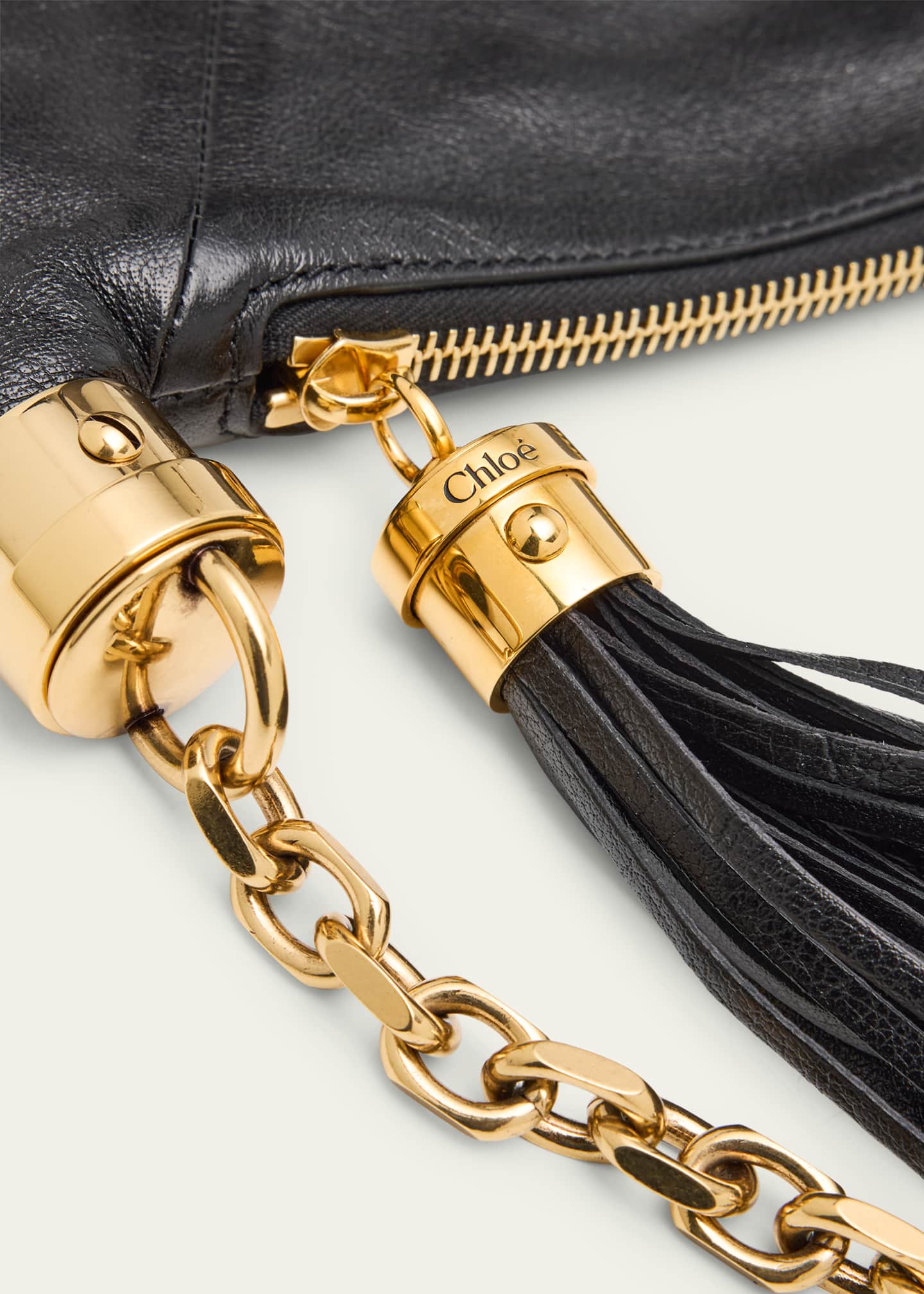 Chloe Small Foulard Tassel Shoulder Bag in Buffalo Leather Image 6 of 6