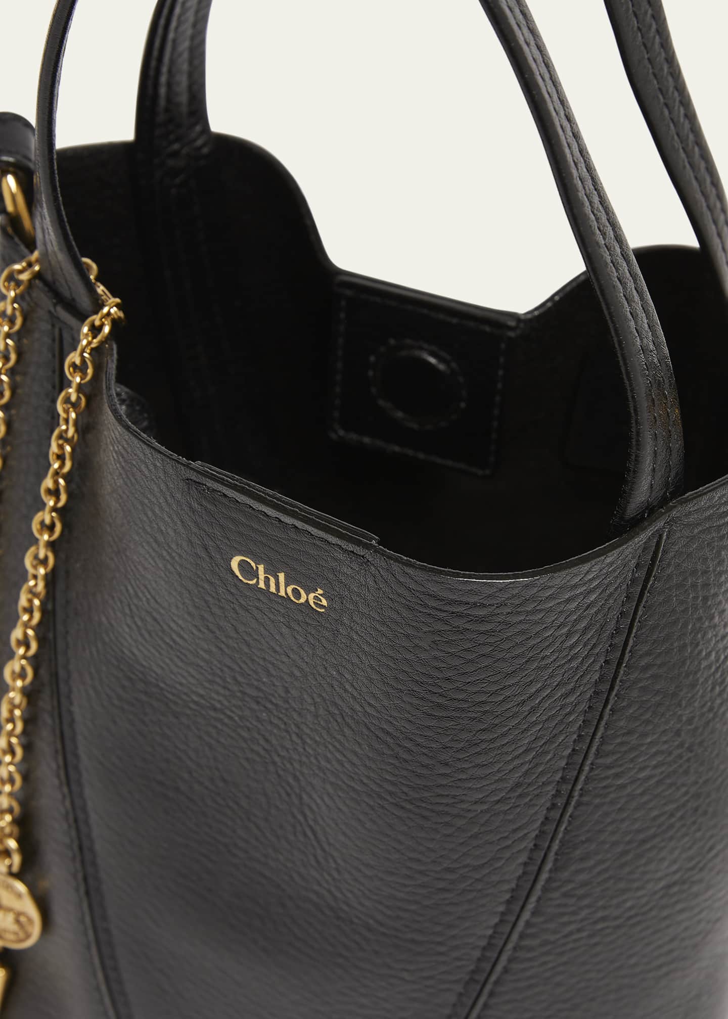 Chloe Spin Mini Tote Bag in Grained Calfskin Image 4 of 6
