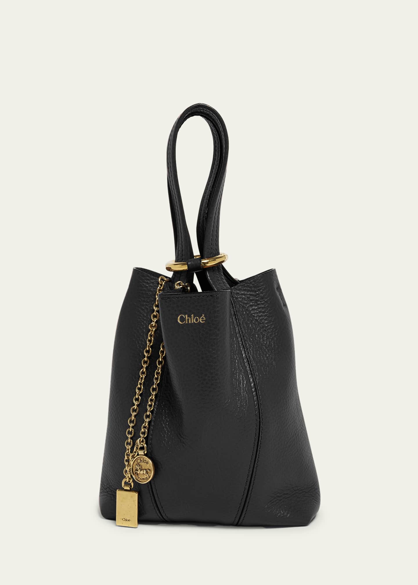 Chloe Spin Mini Tote Bag in Grained Calfskin Image 6 of 6