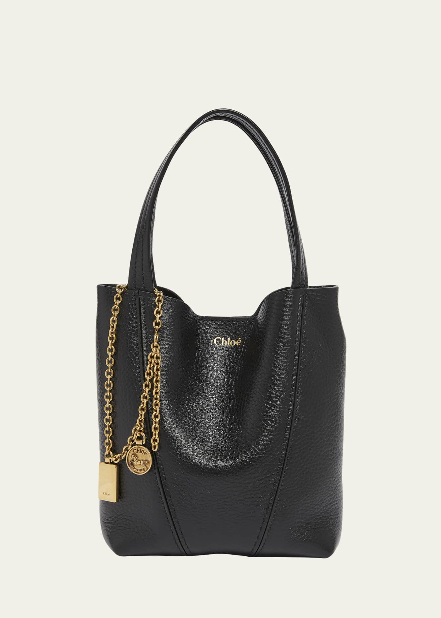 Chloe Spin Mini Tote Bag in Grained Calfskin Image 1 of 6