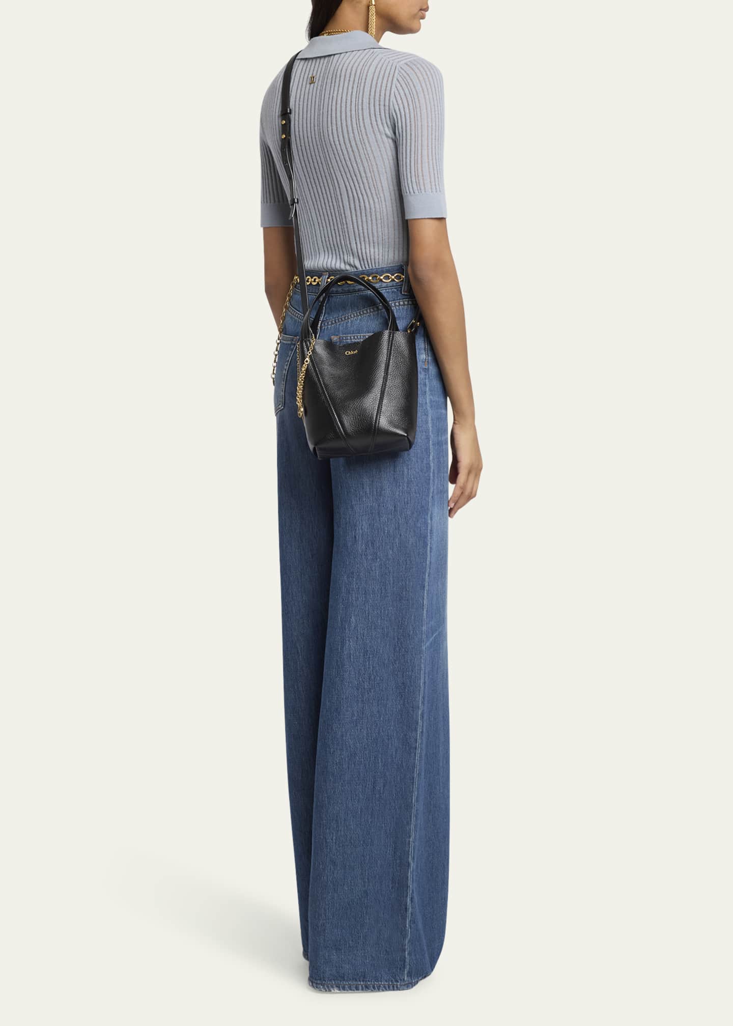 Chloe Spin Mini Tote Bag in Grained Calfskin Image 5 of 6