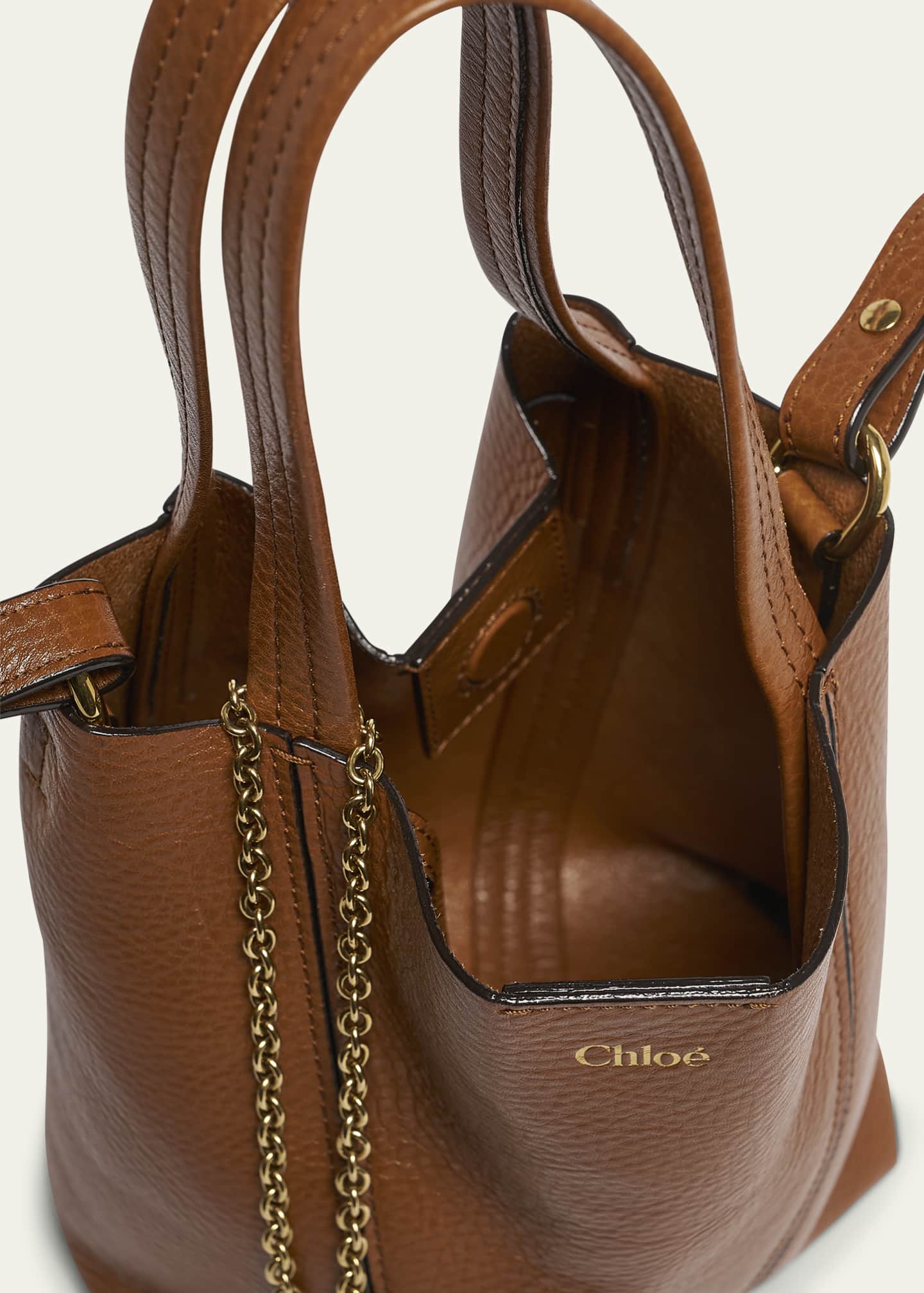 Chloe Spin Mini Tote Bag in Grained Calfskin Image 4 of 6