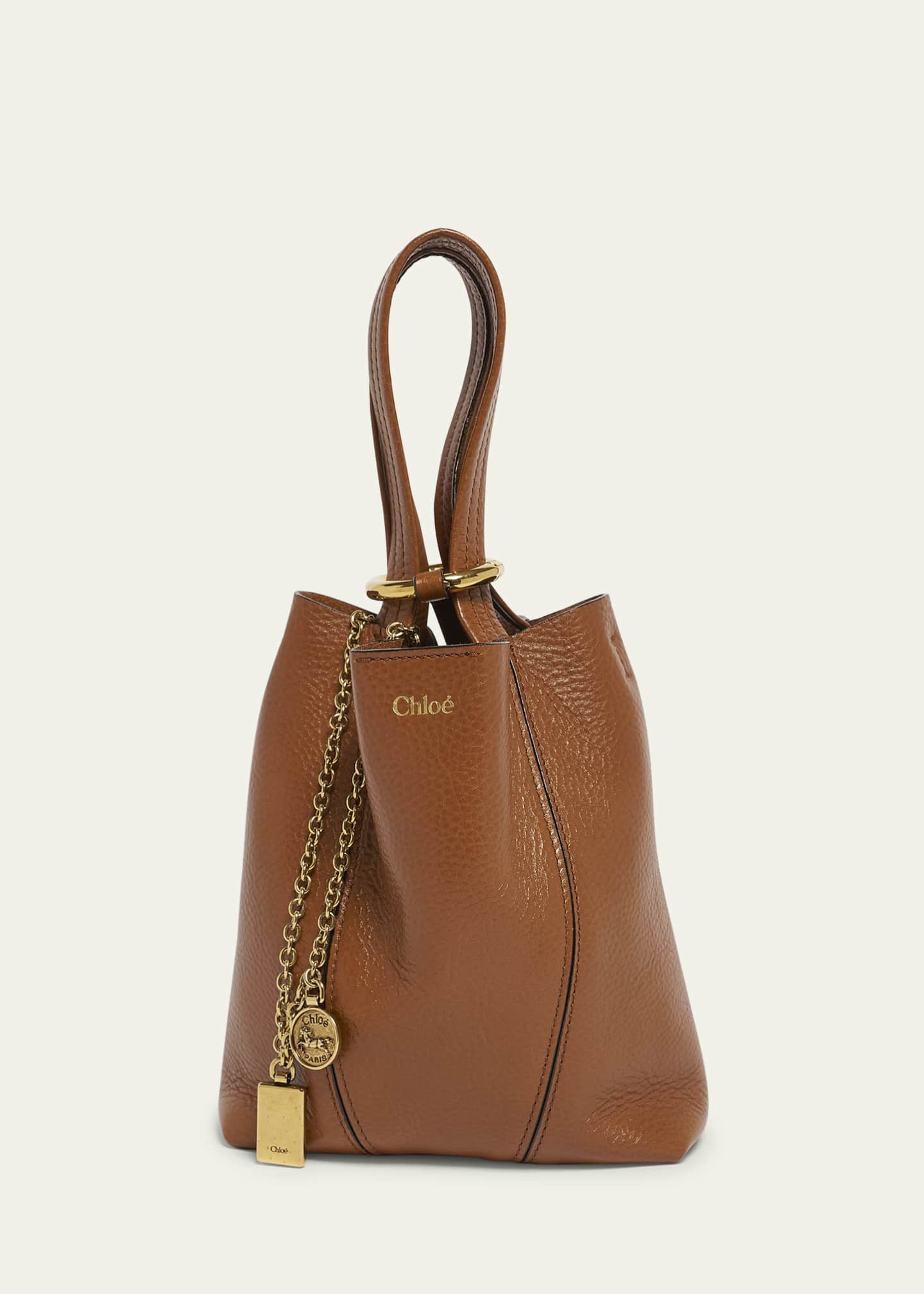Chloe Spin Mini Tote Bag in Grained Calfskin Image 6 of 6
