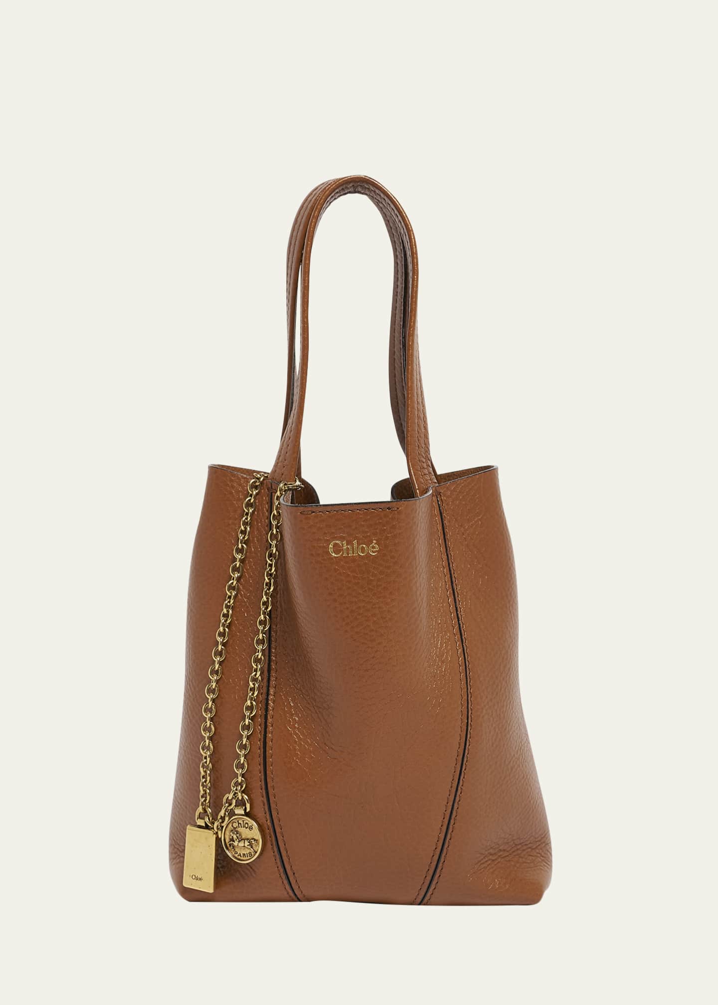 Chloe Spin Mini Tote Bag in Grained Calfskin Image 1 of 6