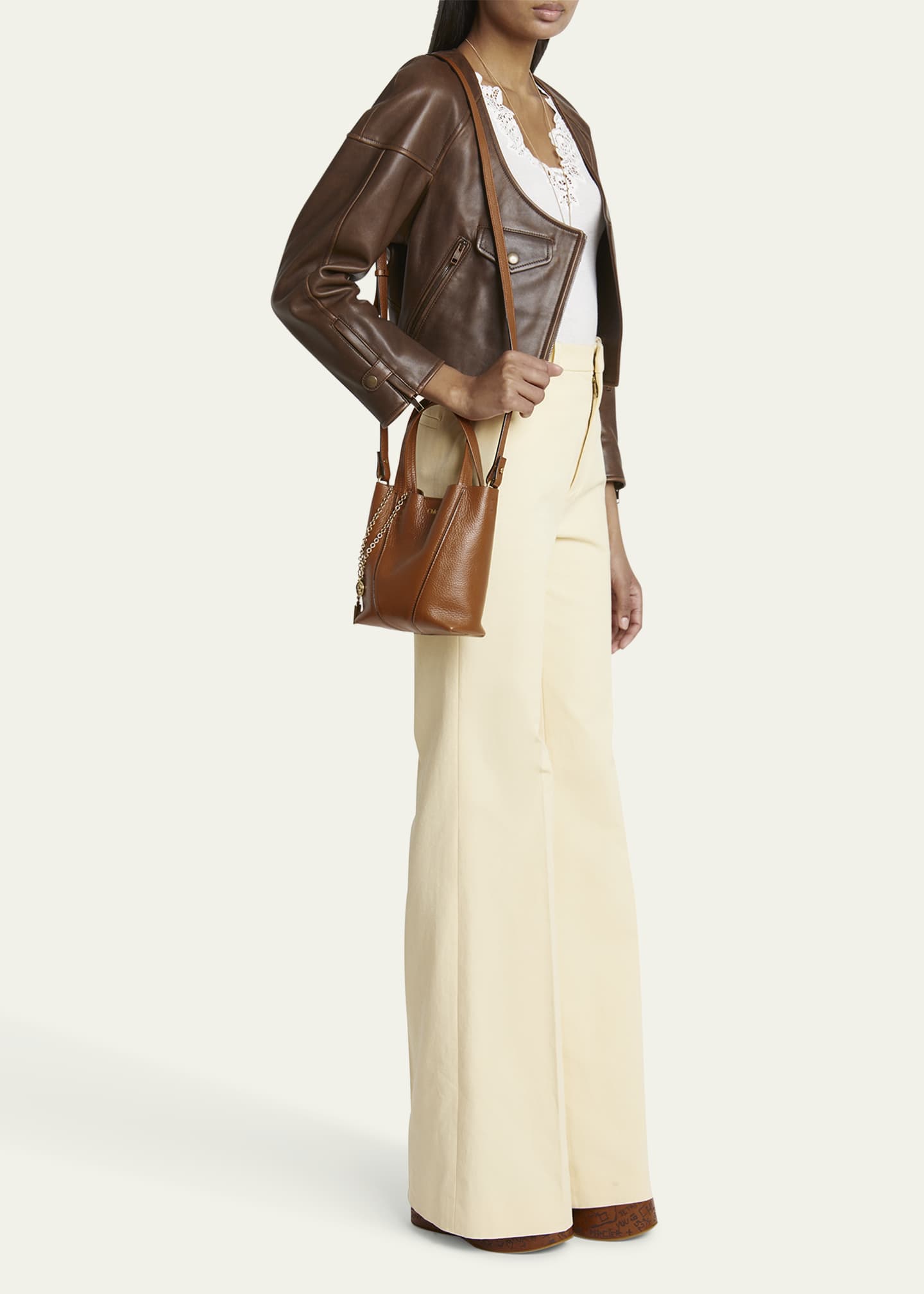 Chloe Spin Mini Tote Bag in Grained Calfskin Image 5 of 6