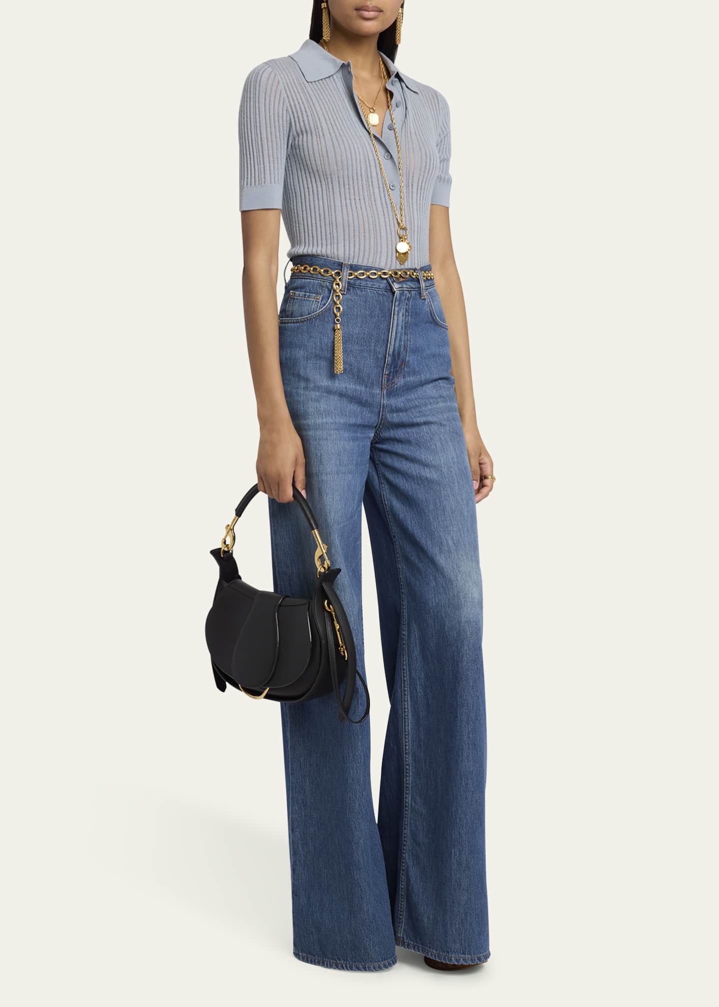 Chloe Ride Flap Shoulder Bag in Smooth Calfskin Image 5 of 6