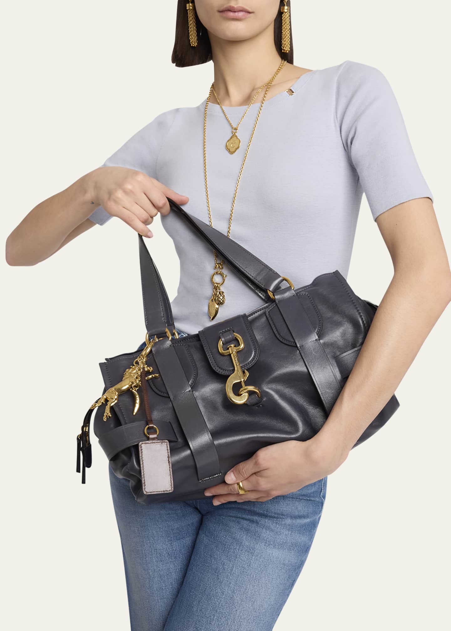 Chloe Kerala 25 Small Shoulder Bag in Vegetable Tanned Leather Image 2 of 5