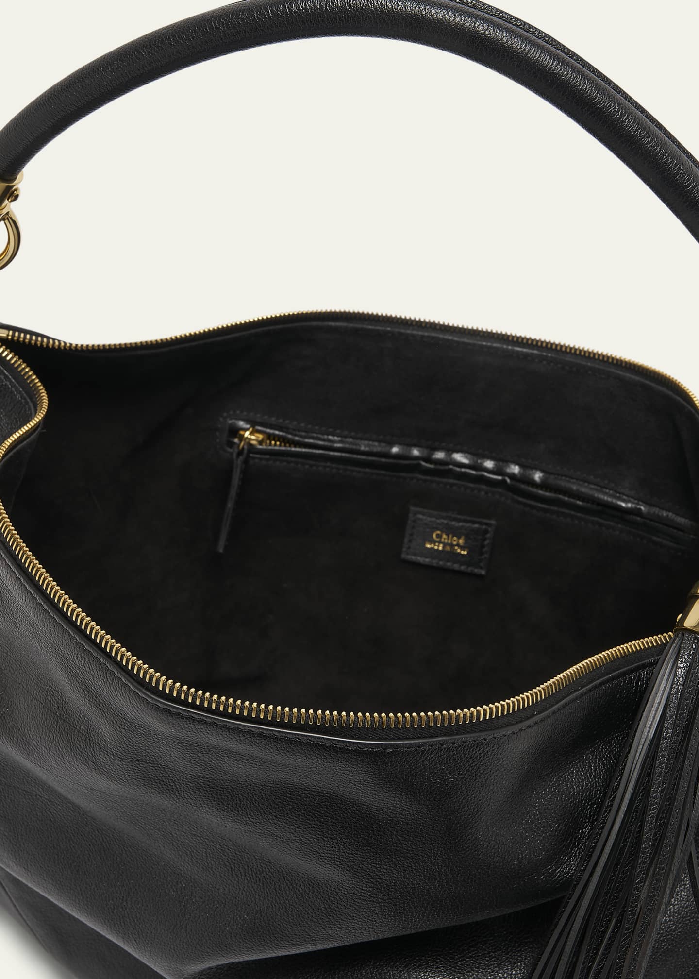 Chloe Foulard Tassel Shoulder Bag in Buffalo Leather Image 4 of 5