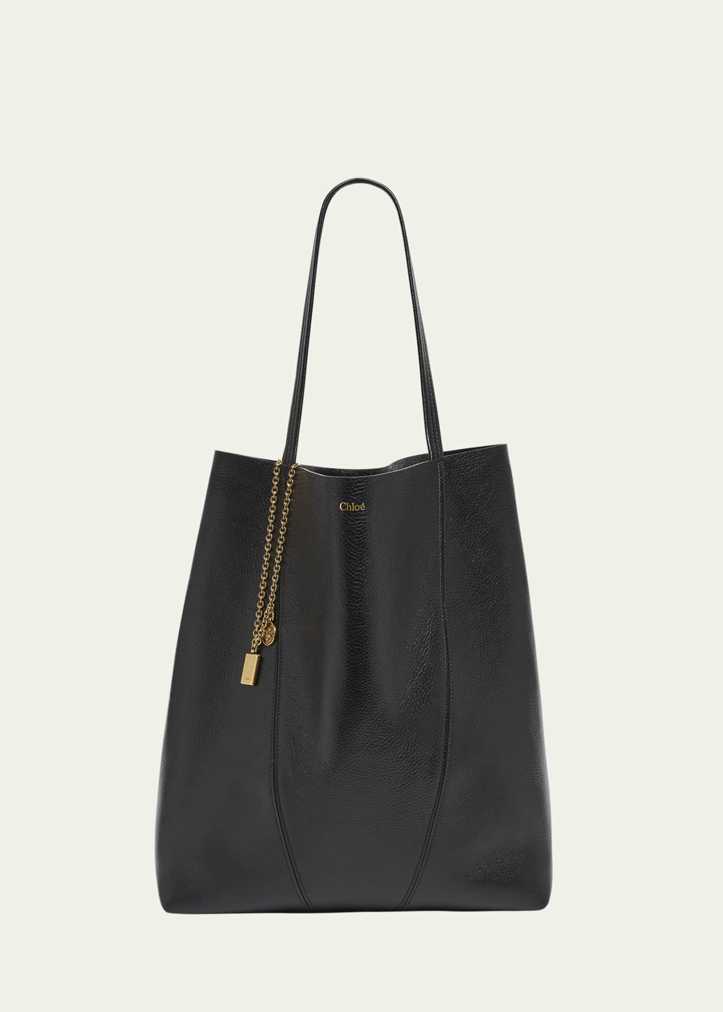 Chloe Spin North-South Tote Bag in Leather Image 1 of 6