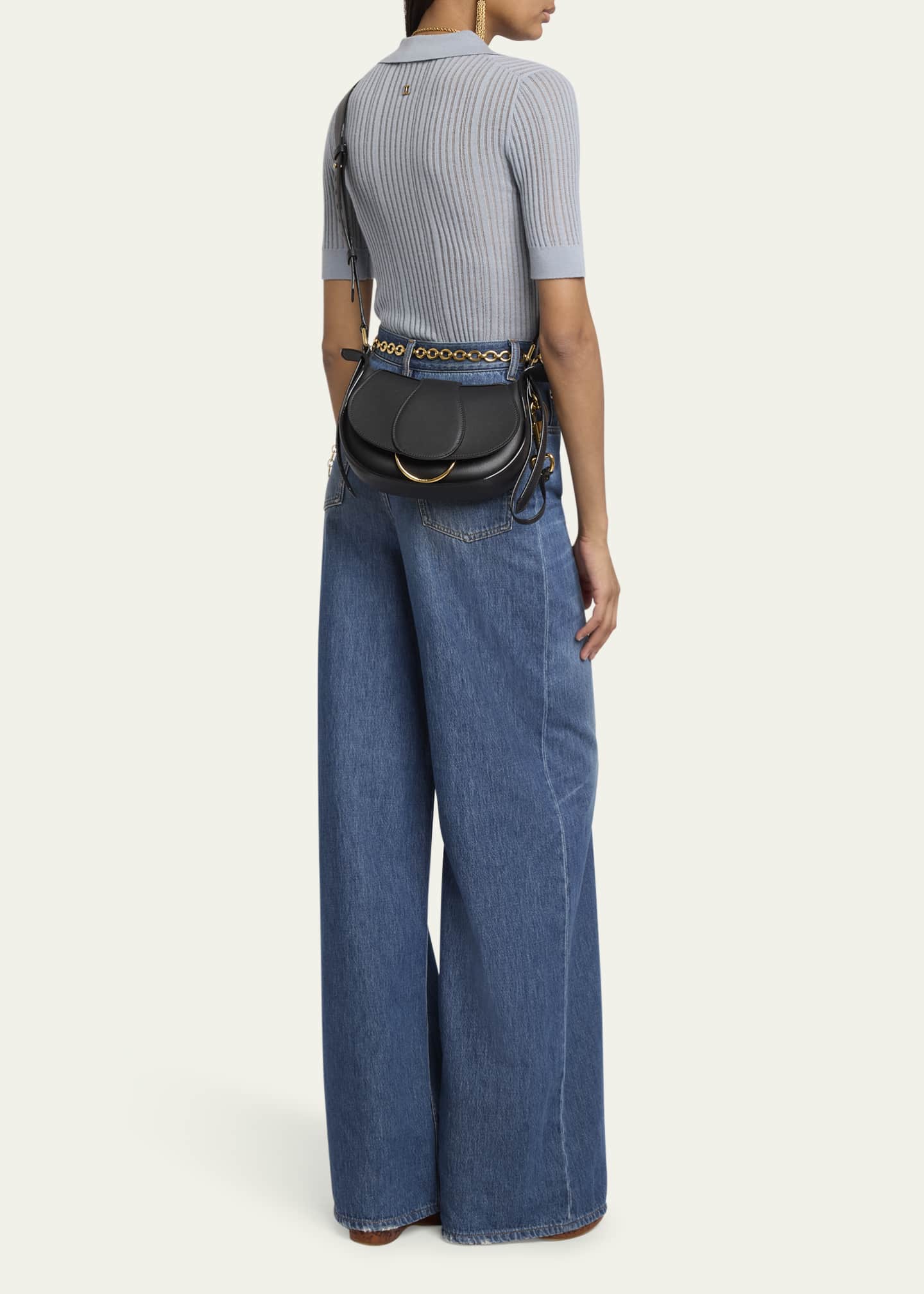 Chloe Ride Small Flap Crossbody Bag in Calfskin Image 5 of 6