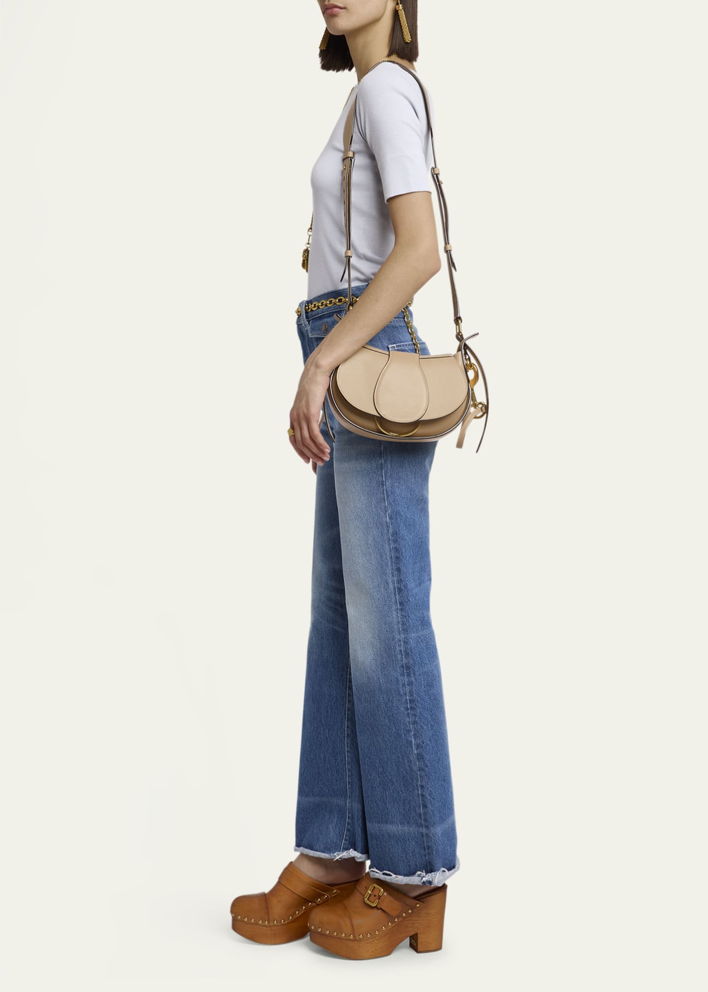 Chloe Ride Small Flap Crossbody Bag in Calfskin Image 5 of 6