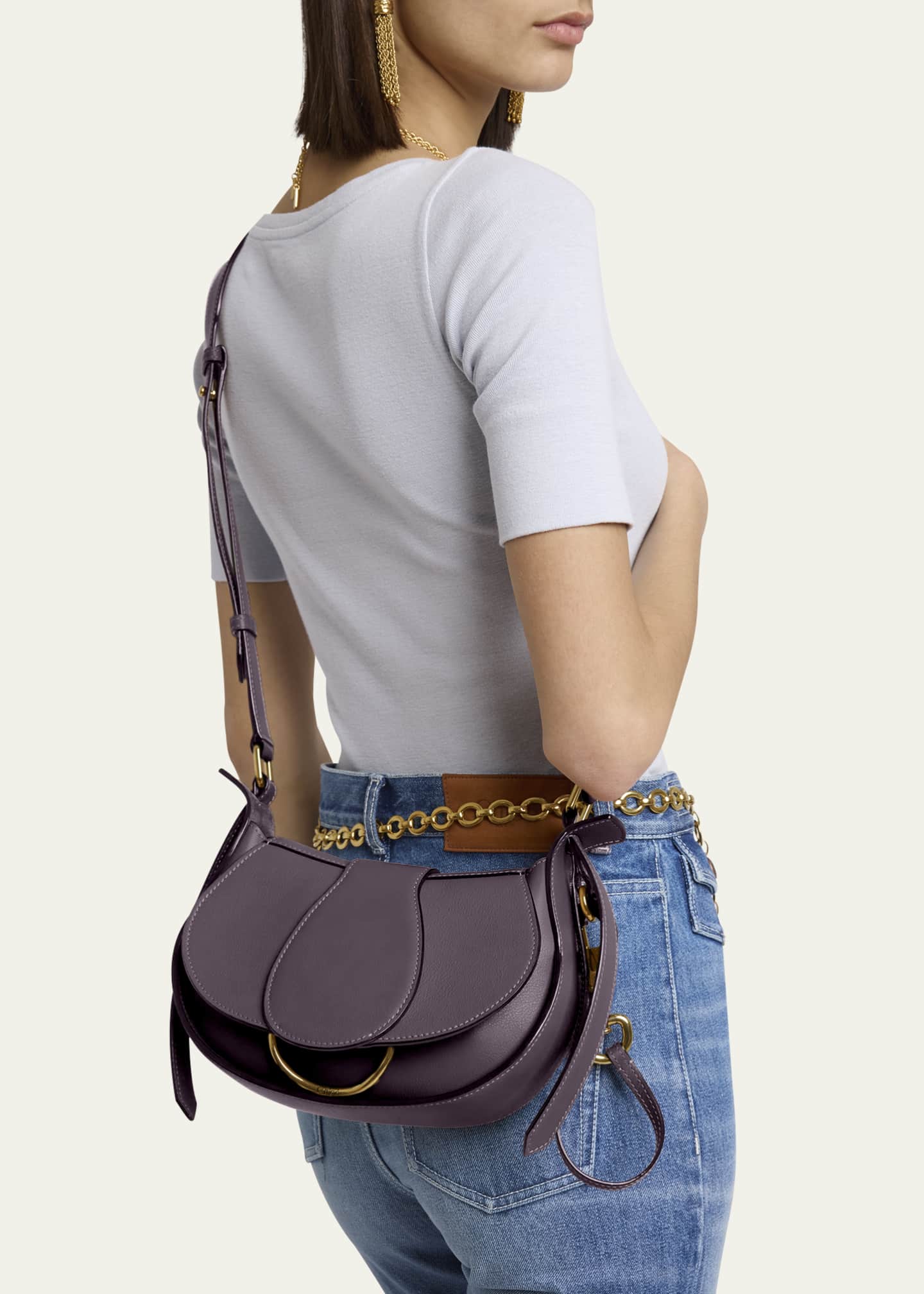 Chloe Ride Small Flap Crossbody Bag in Calfskin - Bergdorf Goodman