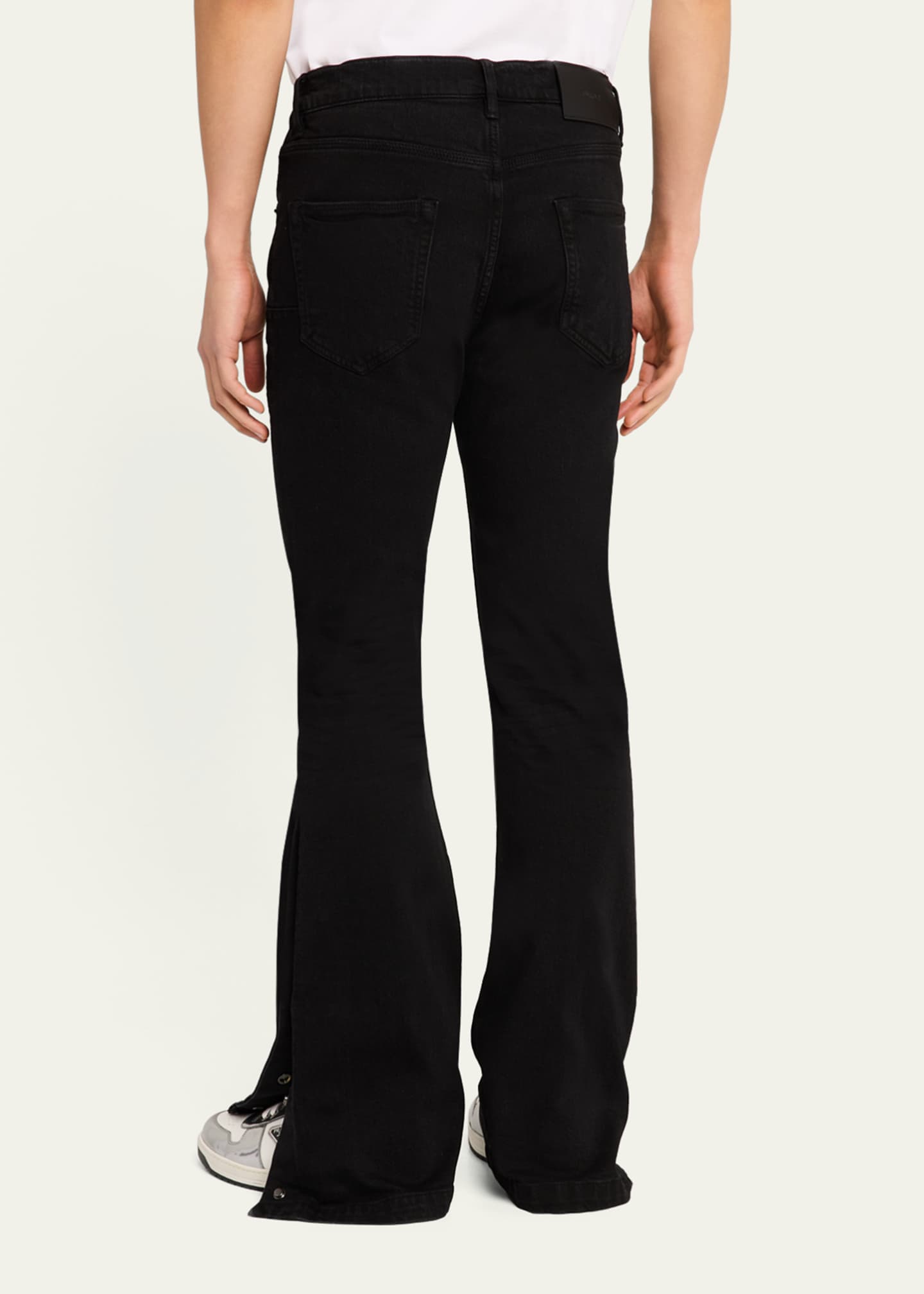 PURPLE Men's Crystal Side-Snap Flare Jeans Image 3 of 5